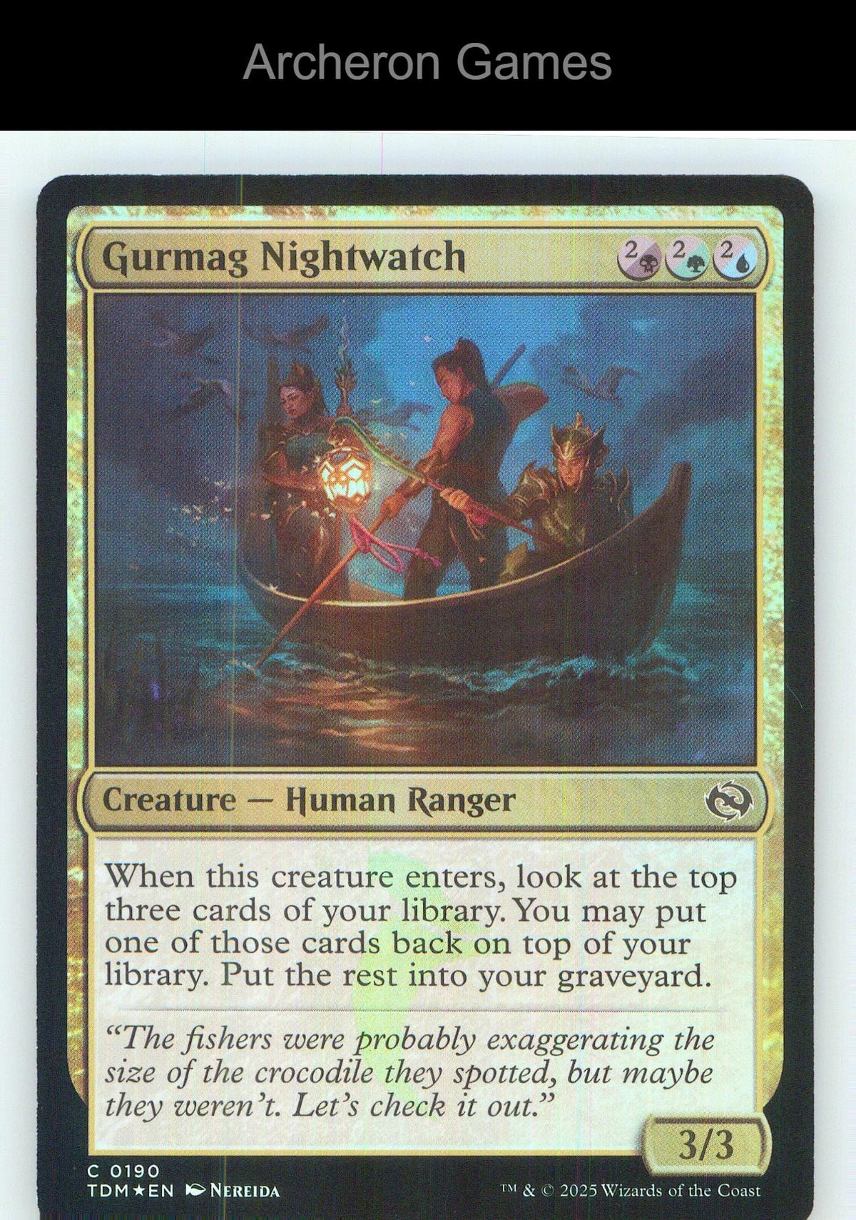 Gurmag Nightwatch TDM 190 C MTG Card NM/EX+ Foil