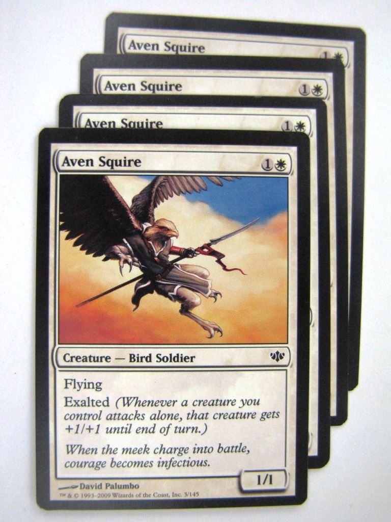 MTG Magic Played Cards: AVEN SQUIRE x4 # 7J54