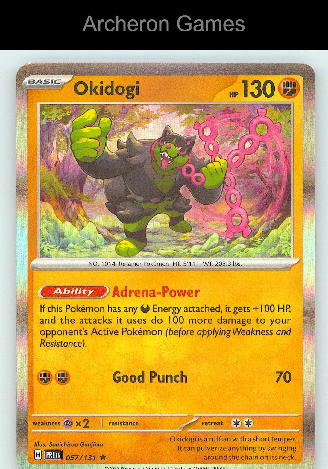 Pokemon Card Okidogi PRE 057/131 HOLO R Prismatic Evolutions