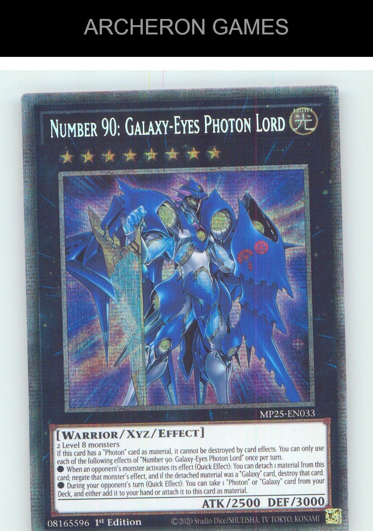 Number 90: Galaxy-Eyes Photon Lord Starlight Rare YUGIOH Card 1st Edition