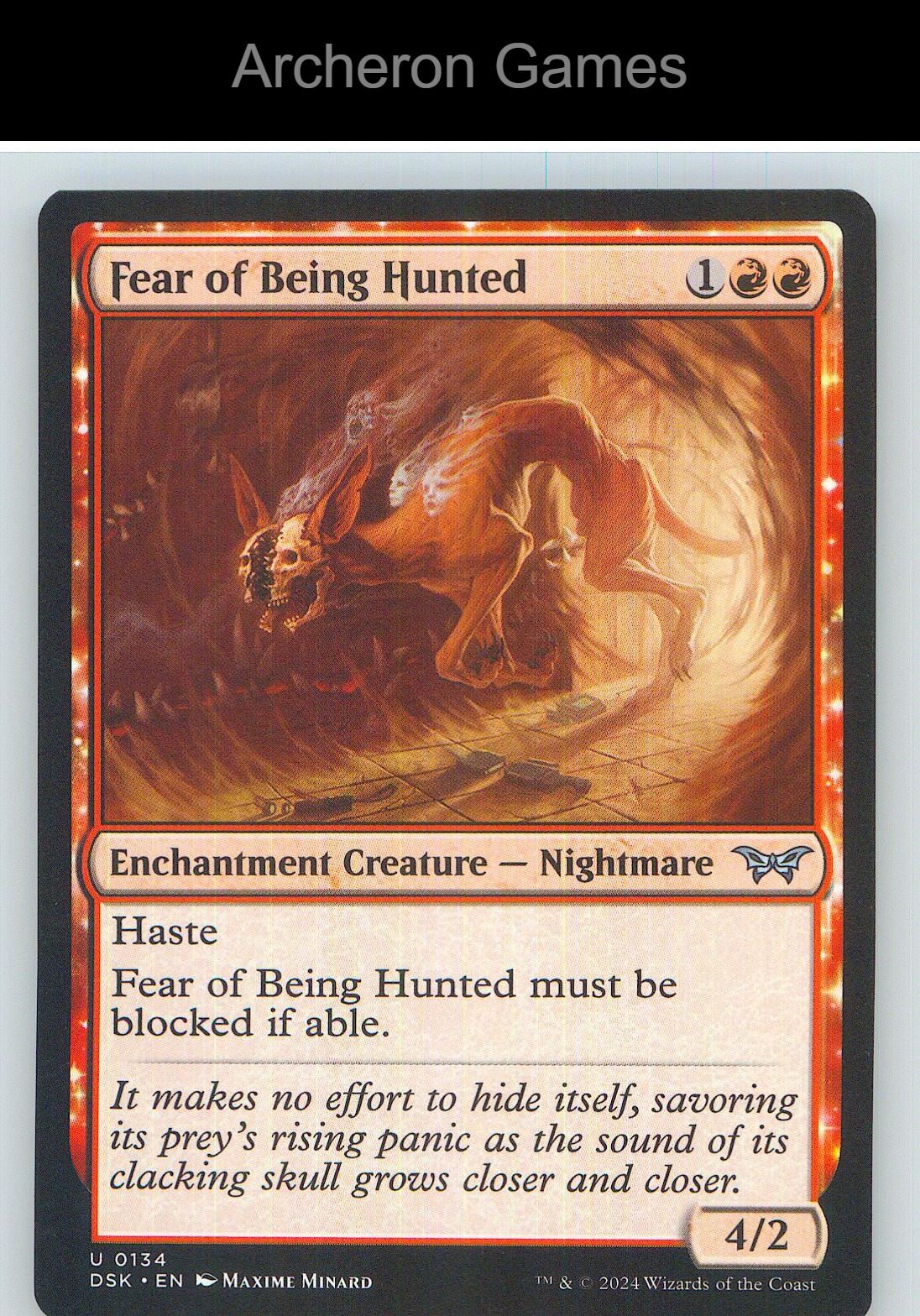 Fear of Being Hunted DSK 134 UC MTG Card NM/EX+