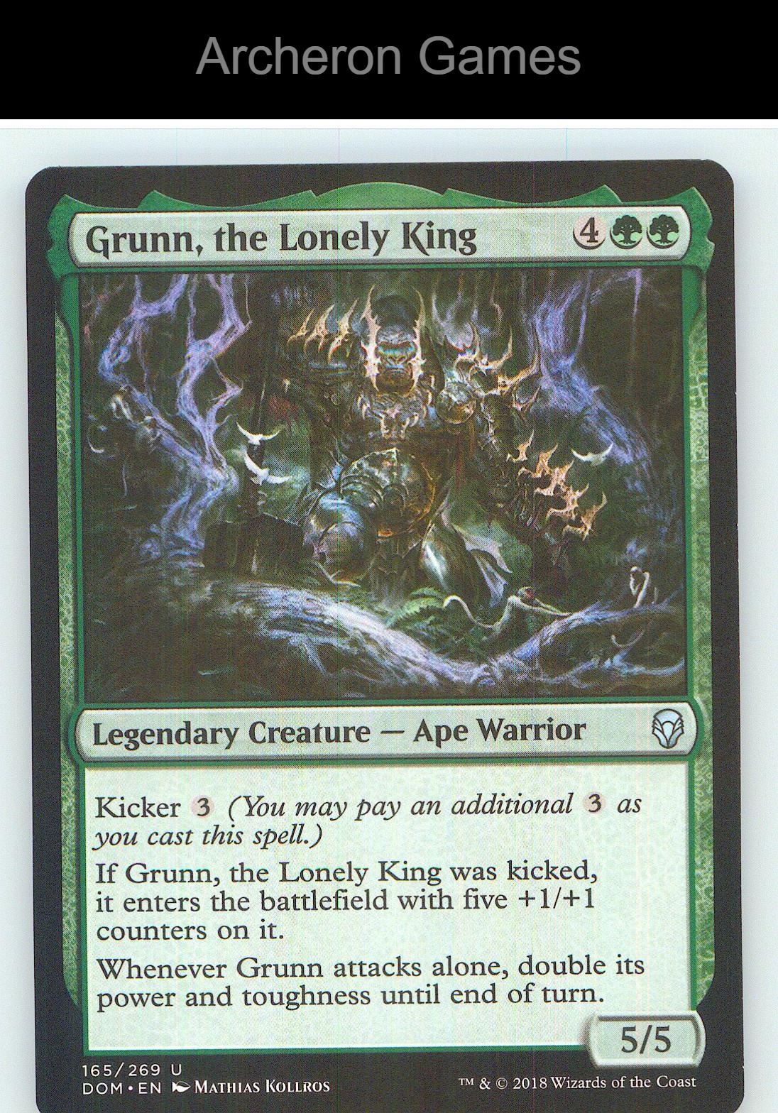 Grunn, the Lonely King DOM 165 UC MTG Card NM/EX+