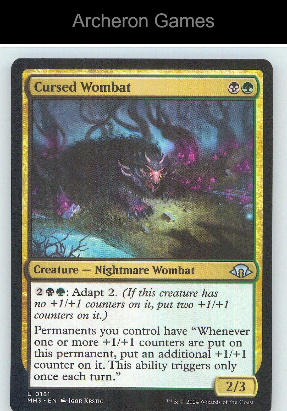 Cursed Wombat MH3 181 UC MTG Card NM/EX+