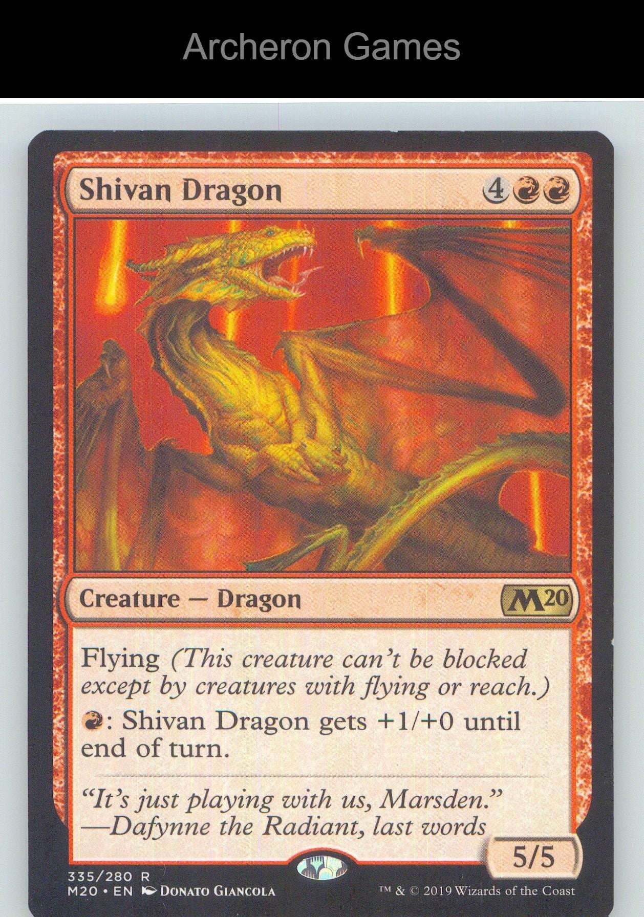 Shivan Dragon M20 335 R MTG Card NM/EX+