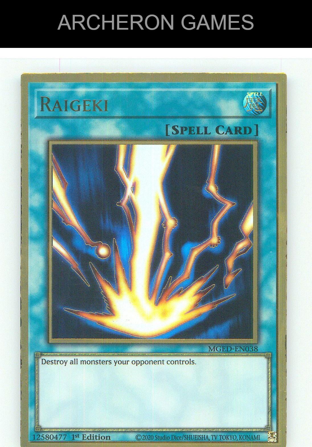 Raigeki Premium Gold Rare YUGIOH Card 1st Edition