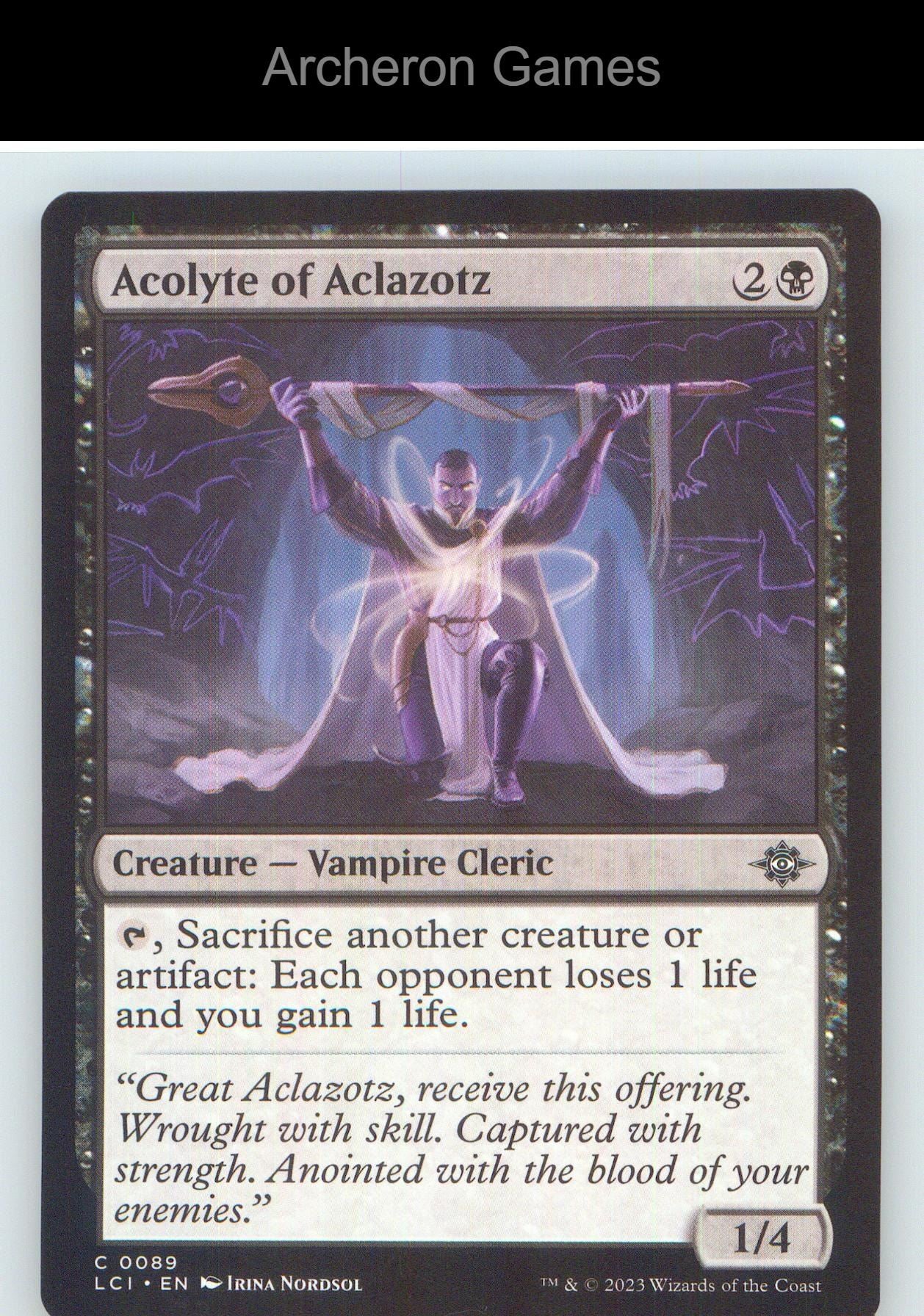Acolyte of Aclazotz LCI 89 C MTG Card NM/EX+