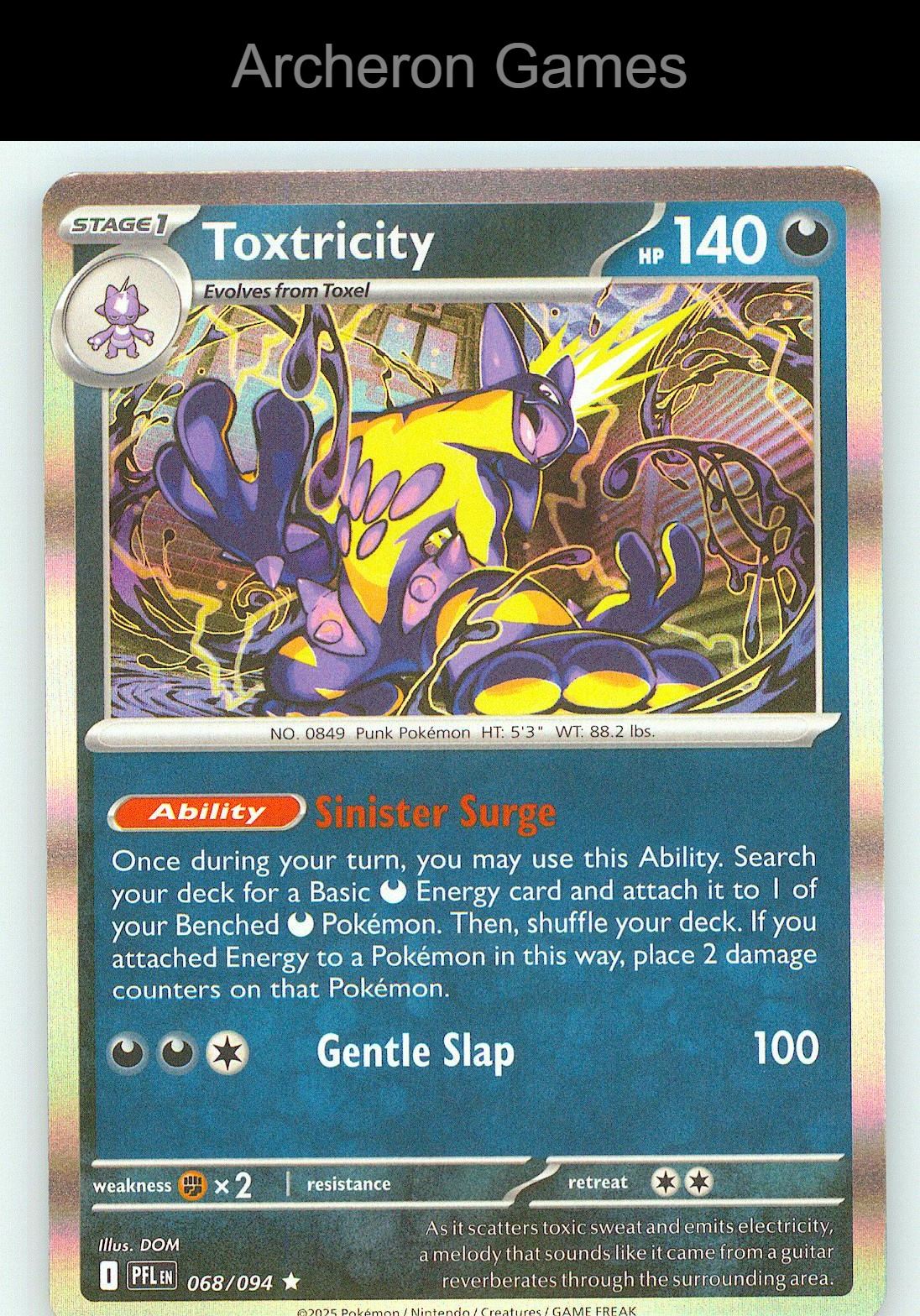 Pokemon Card Toxtricity PFL 068/094 R Phantasmal Flames Holo