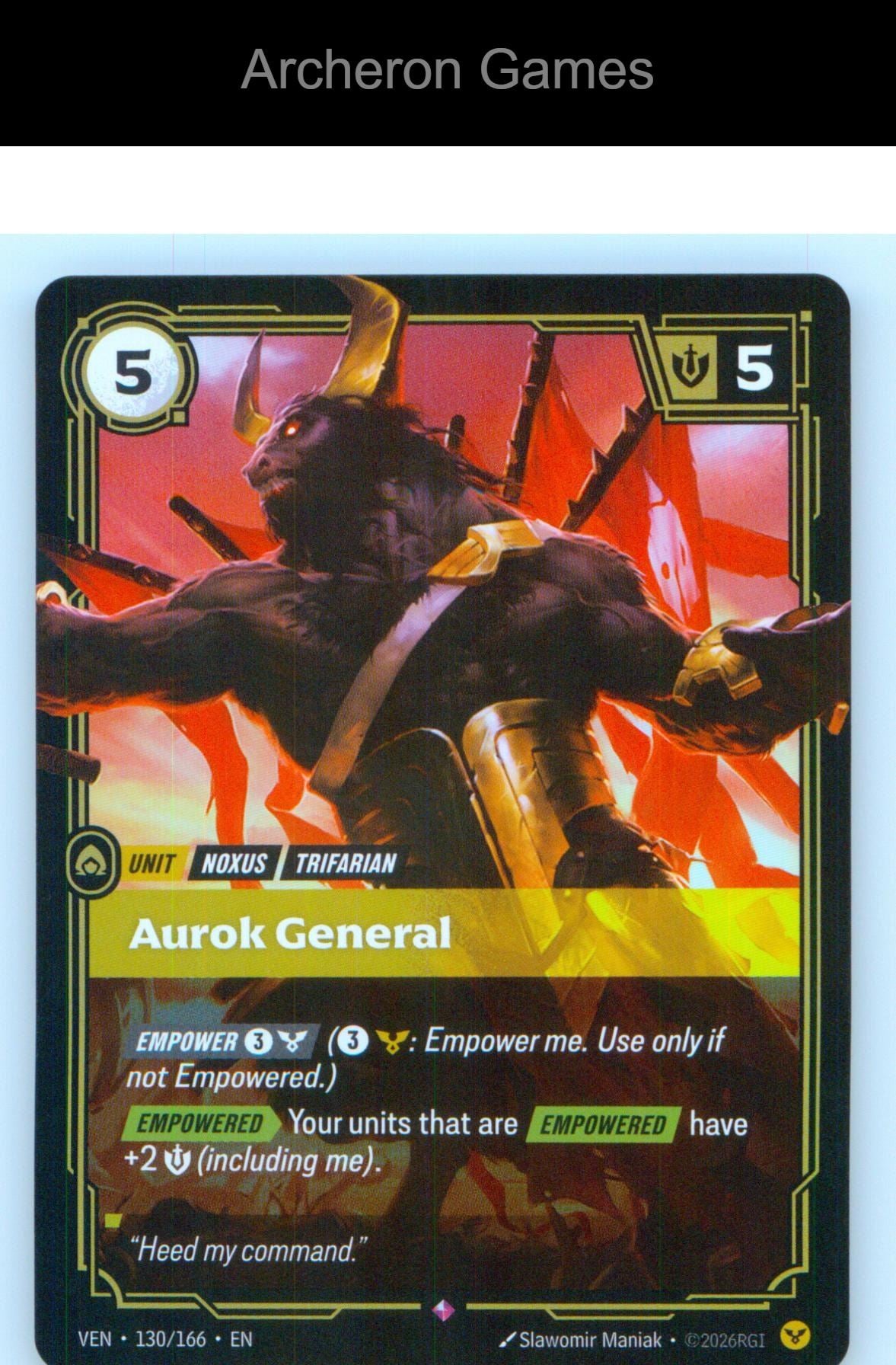 Aurok General VEN 130/166 R Vendetta Riftbound Card