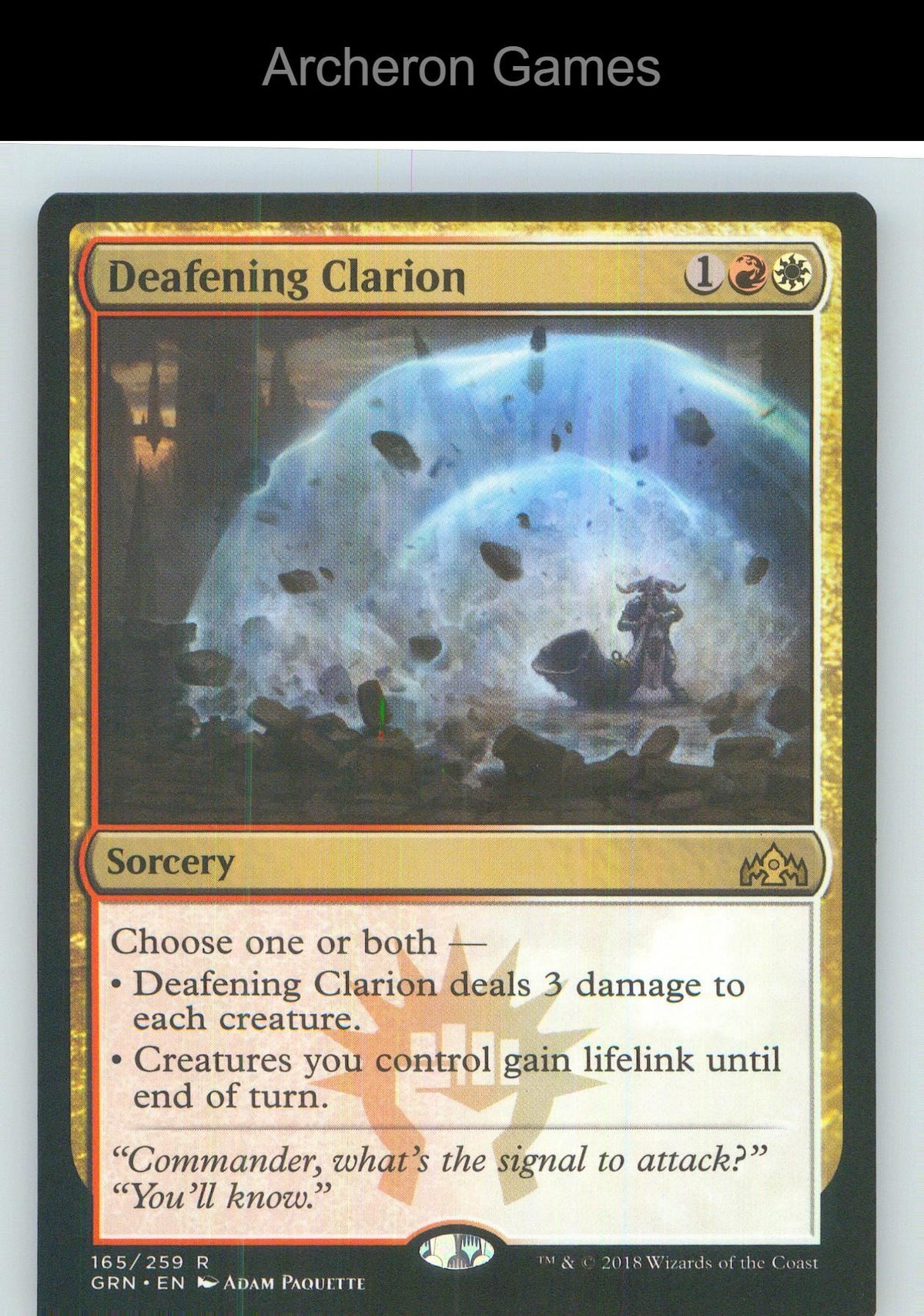 Deafening Clarion GRN 165 R MTG Card NM/EX+