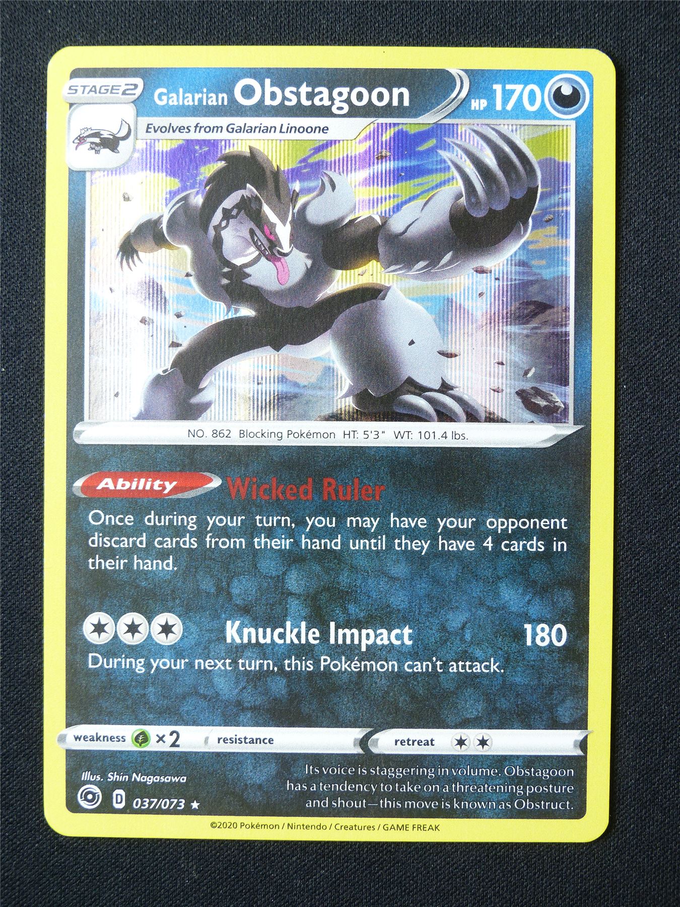 Galarian Obstagoon 037/073 Holo - Pokemon Card #6N7