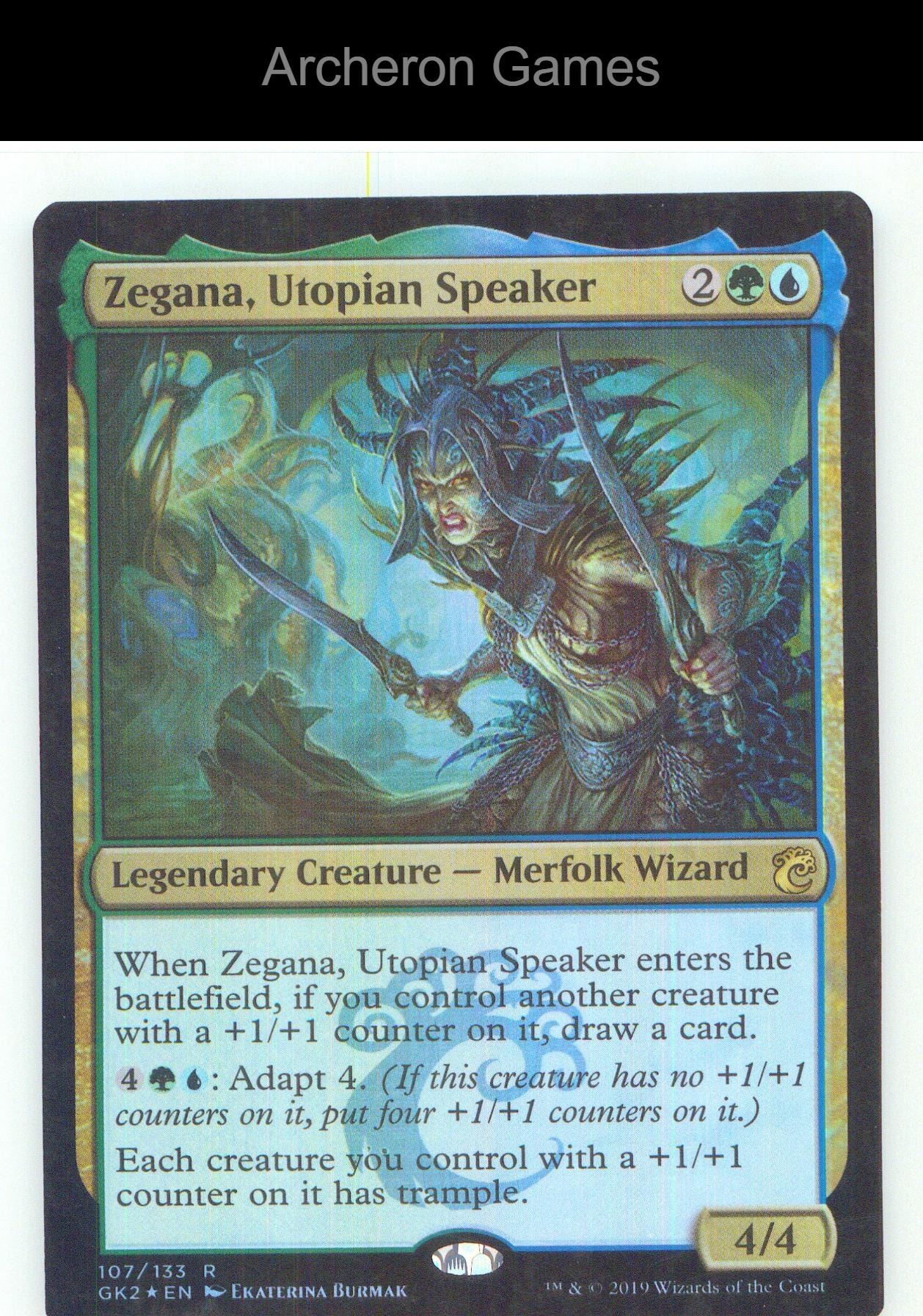 Zegana, Utopian Speaker GK2 107 R MTG Card NM/EX+ Foil