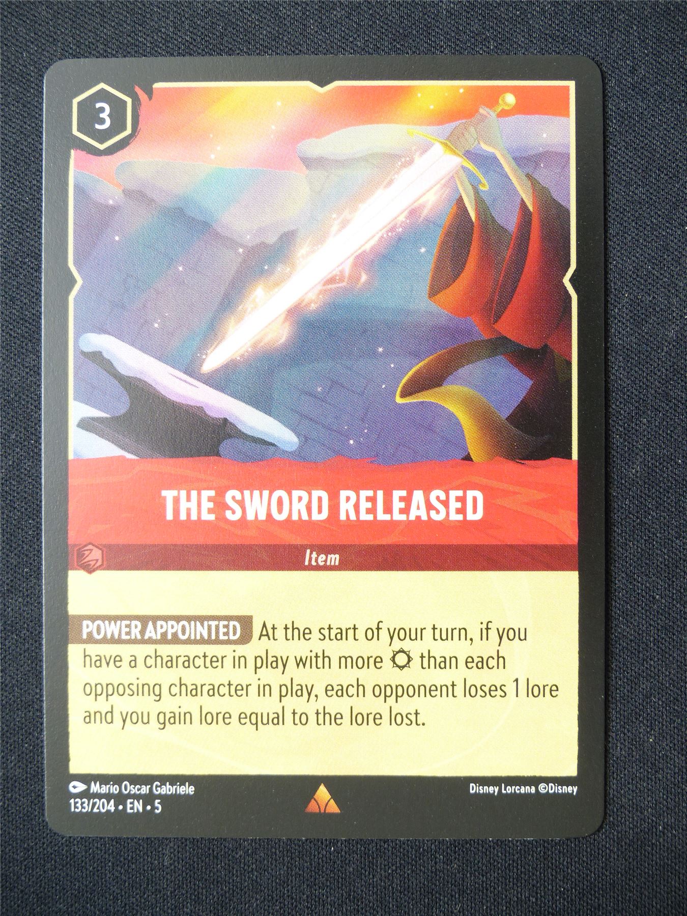 The Sword Released 133/204 - Lorcana Card #6EA