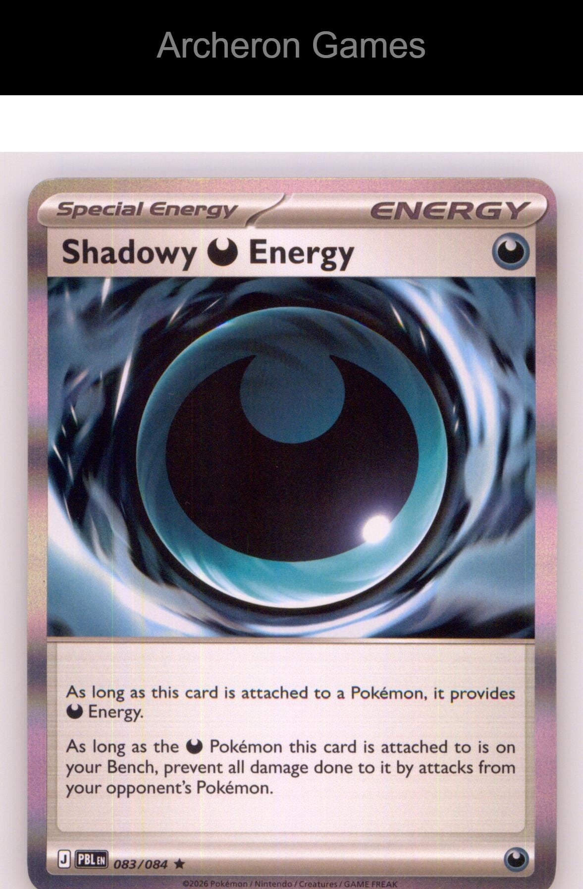 Pokemon Card Shadowy Darkness Energy ME05 083/084 HOLO R Pitch Black