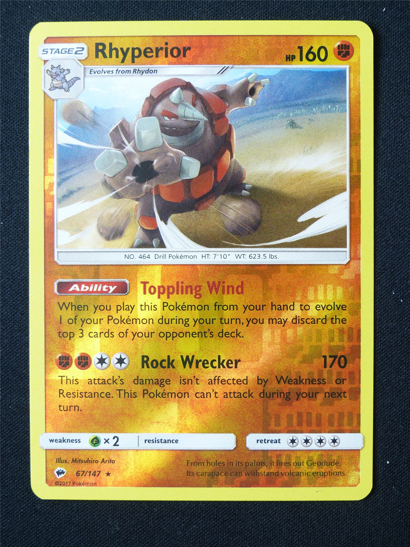 Rhyperior 67/147 Reverse Holo played - Pokemon Card #6OA