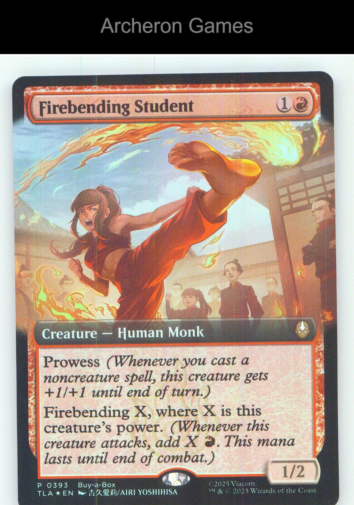 Firebending Student (Extended Art) 393 R MTG Card NM/EX+ Foil