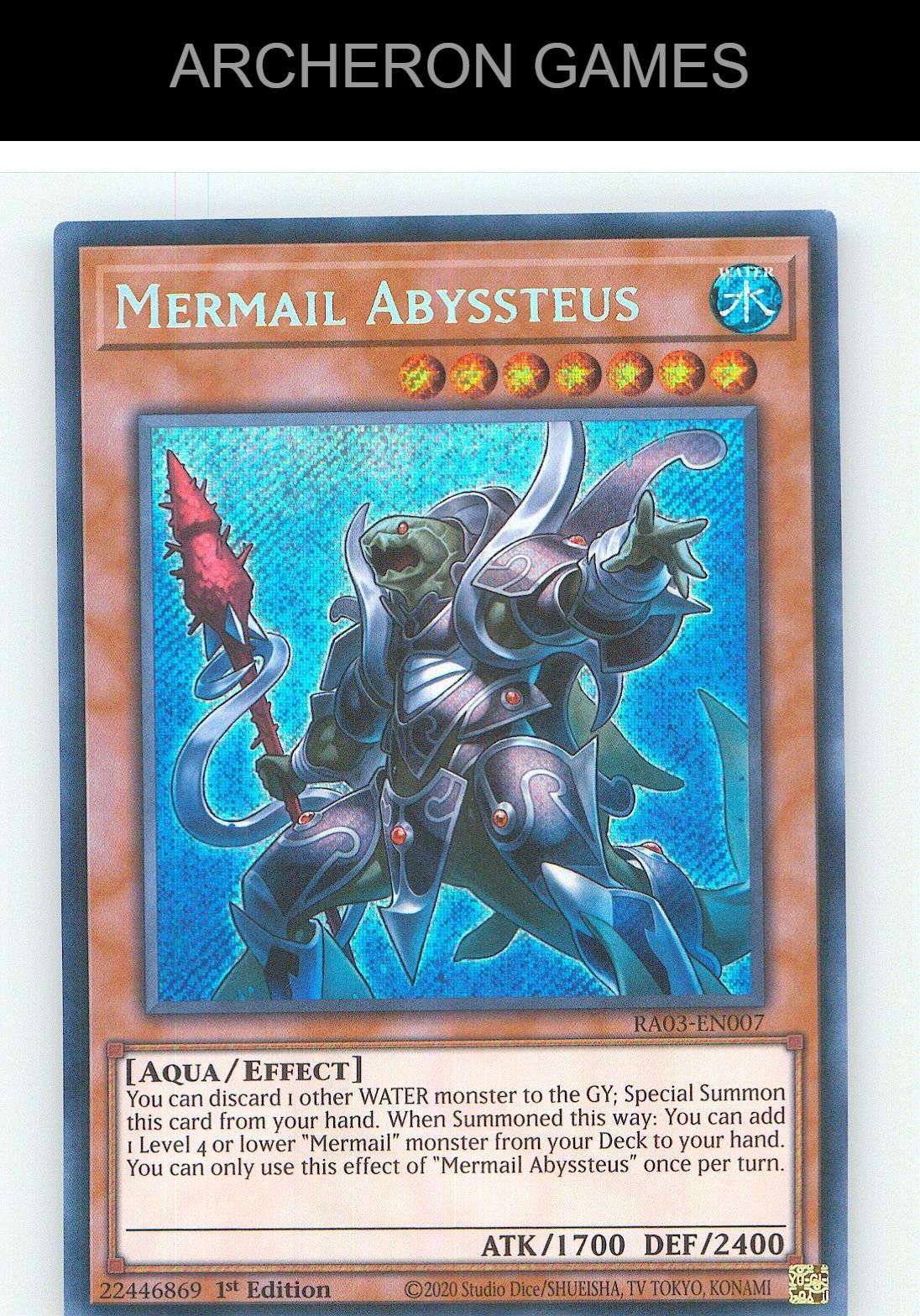 Mermail Abyssteus (Secret Rare) SEC YUGIOH Card 1st Edition