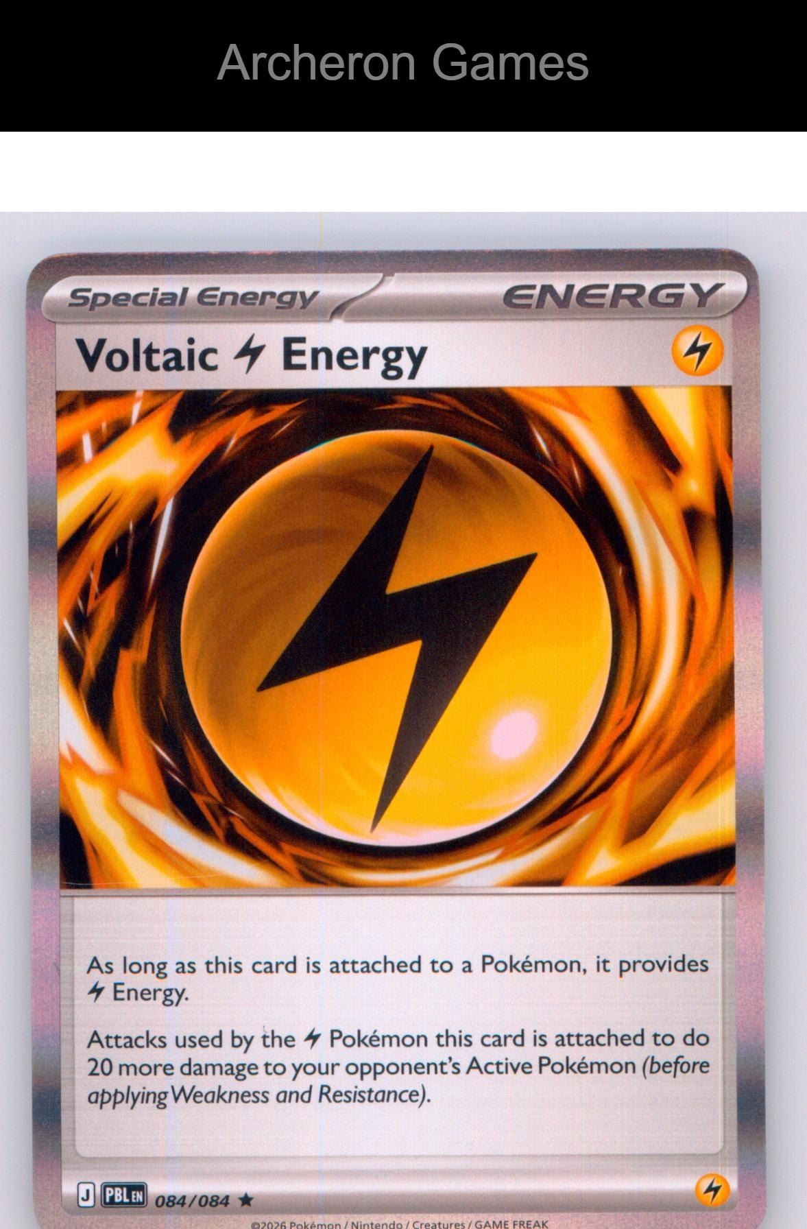 Pokemon Card Voltaic Lightning Energy ME05 084/084 HOLO R Pitch Black