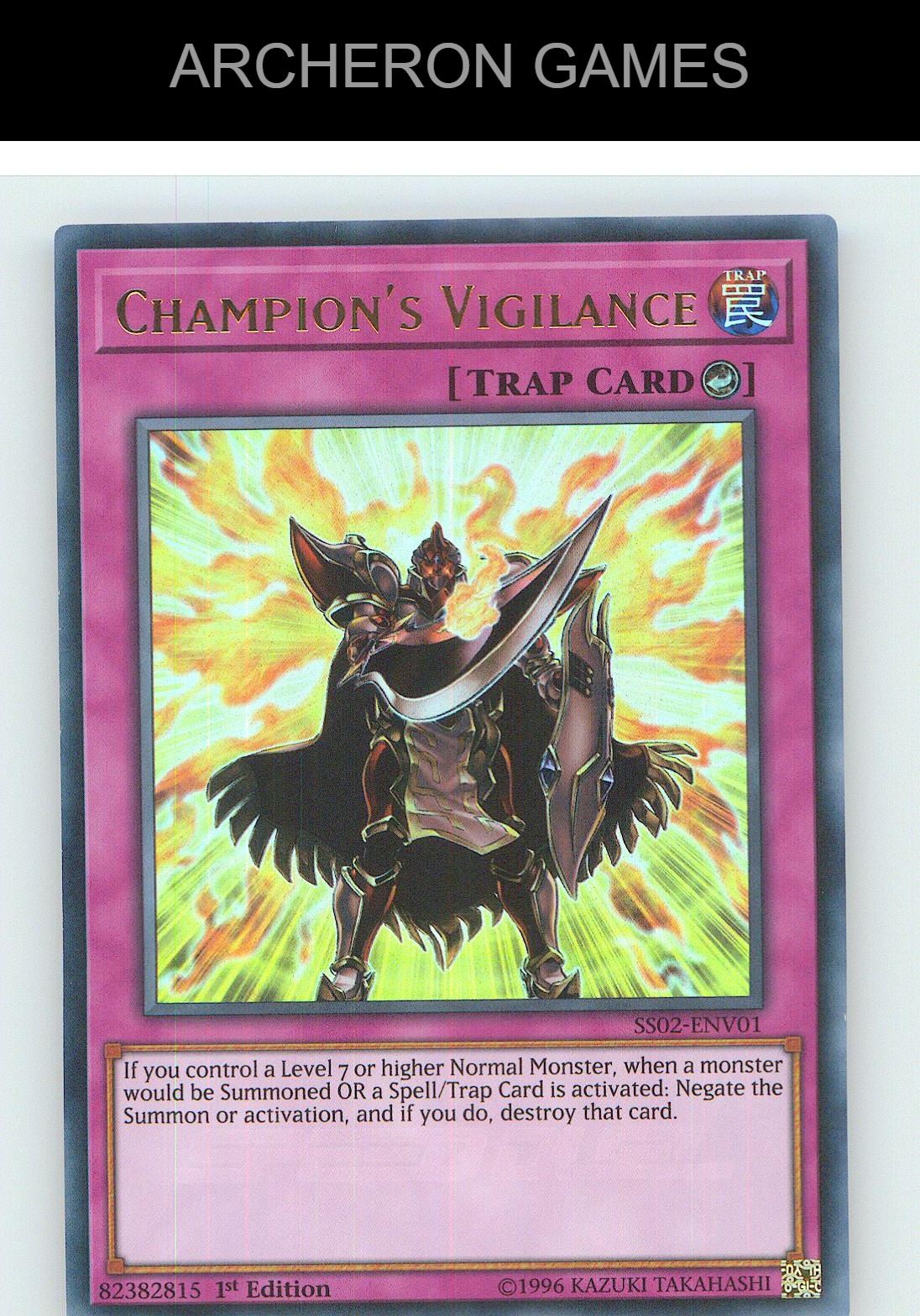Champion's Vigilance Ultra Rare YUGIOH Card 1st Edition