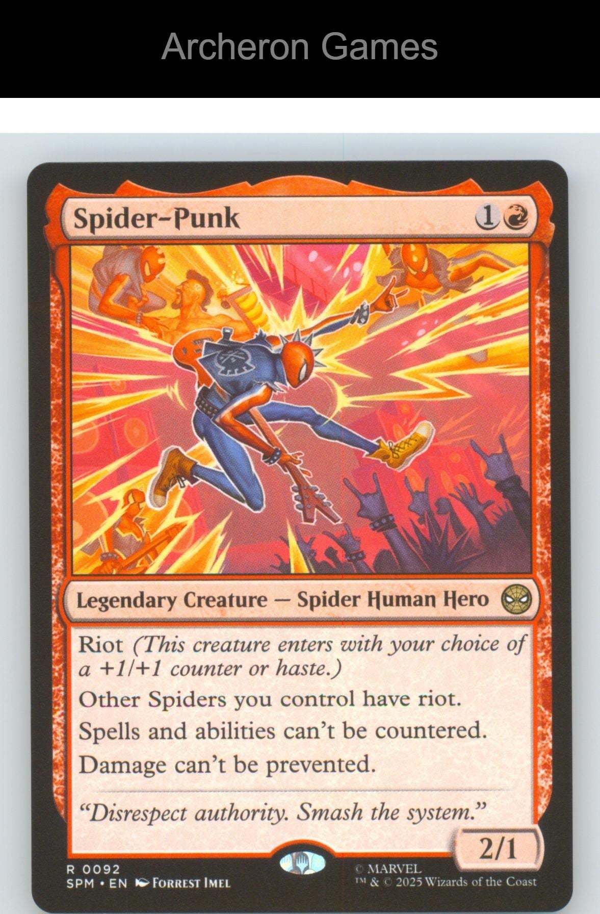 Spider-Punk SPM 92 R MTG Card Marvel's Spider-Man