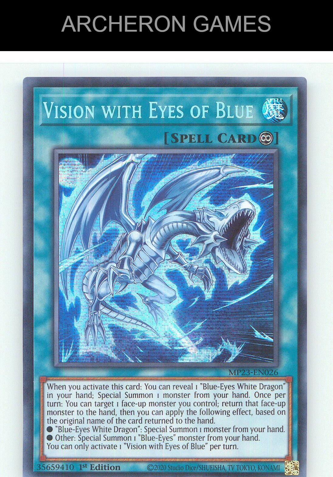 Vision with Eyes of Blue Prismatic Secret Rare YUGIOH Card 1st Edition