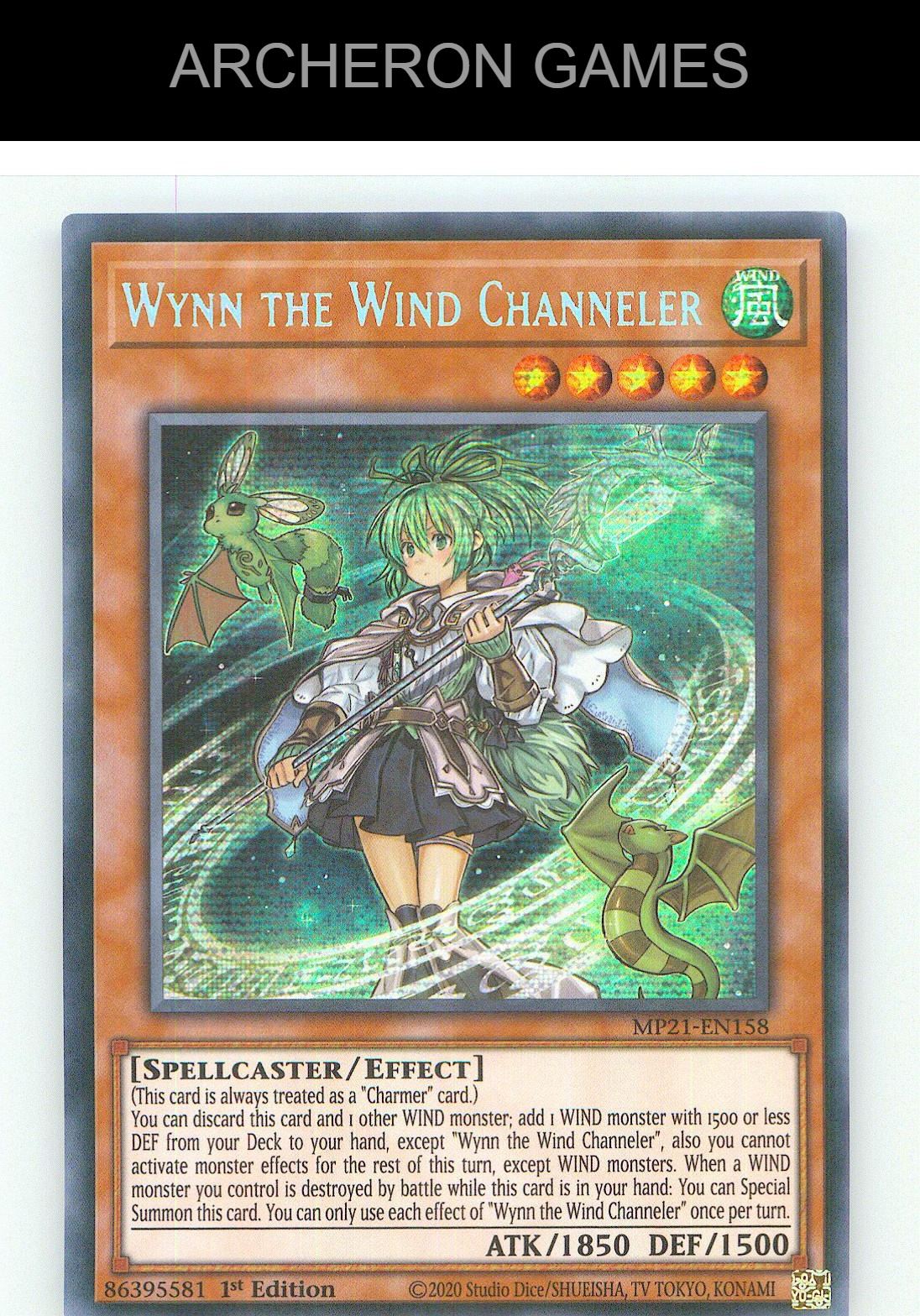 Wynn the Wind Channeler Prismatic Secret Rare YUGIOH Card 1st Edition