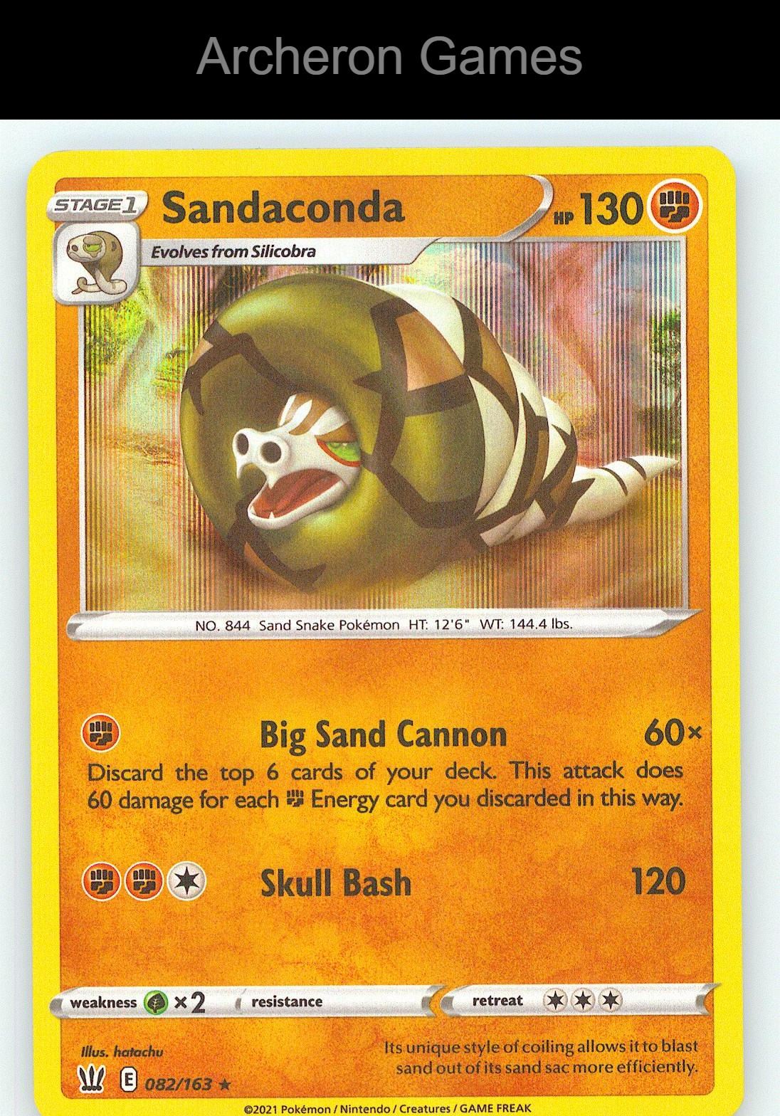 Pokemon Card Sandaconda BST 082/163 Line Holo R Battle Styles