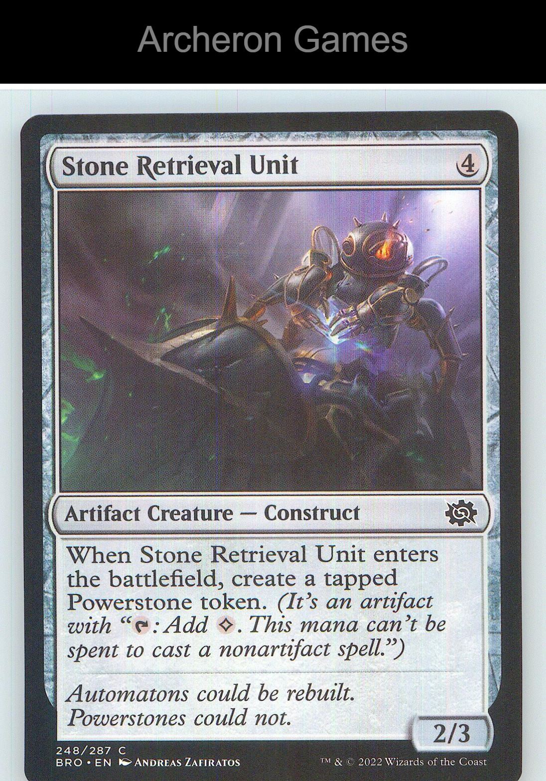 Stone Retrieval Unit BRO 248 C MTG Card NM/EX+