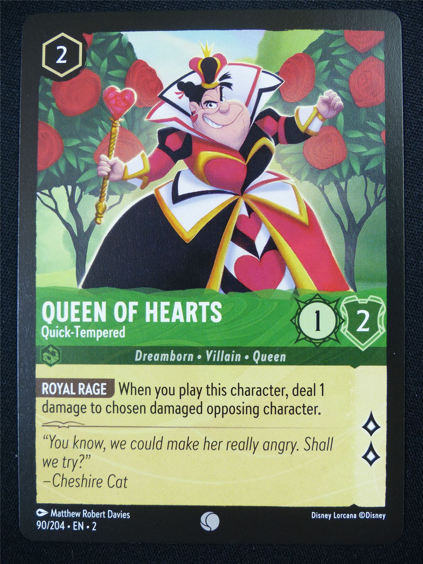 Queen of Hearts Quick-Tempered 90/204 - Lorcana Card #4QV