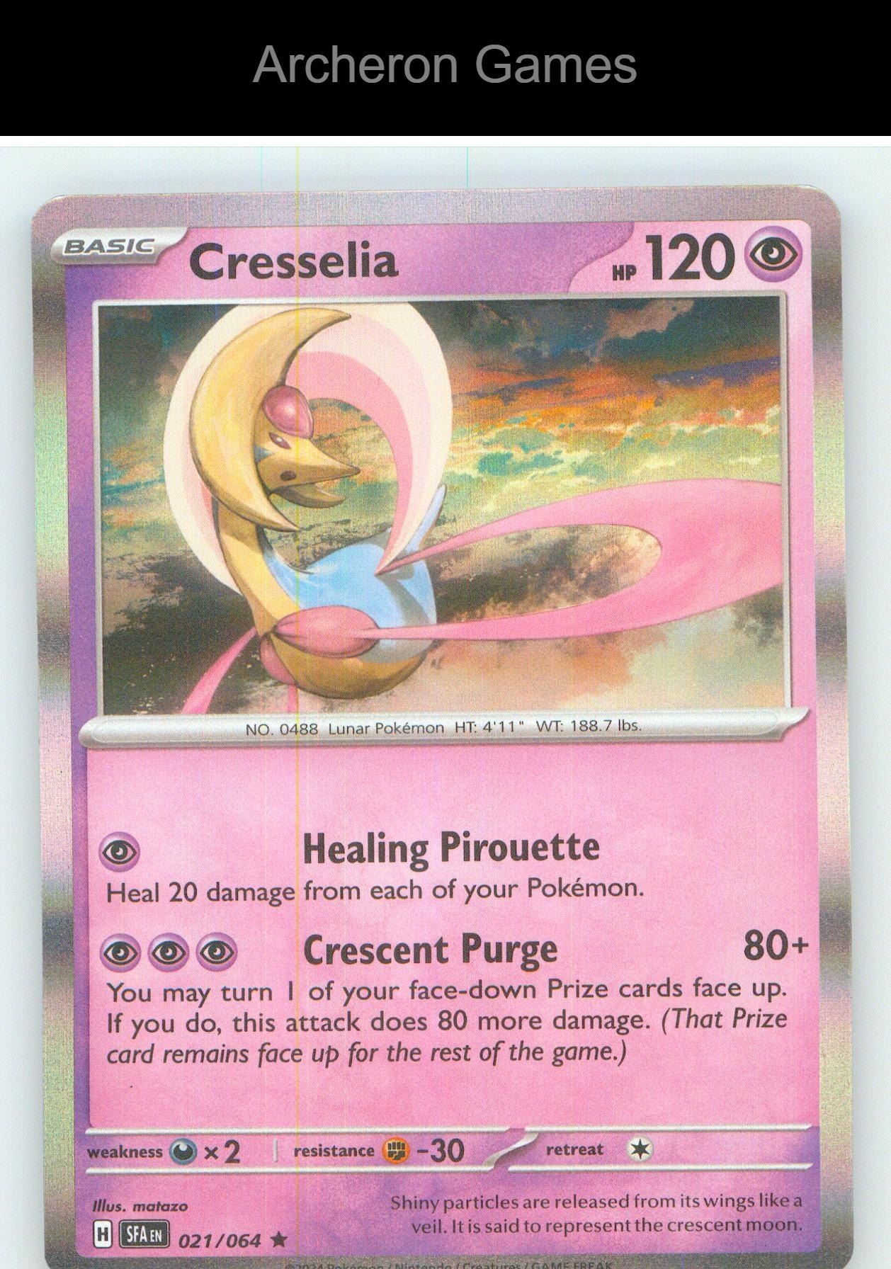 Pokemon Card Cresselia SFA 021/064 R Shrouded Fable Holo