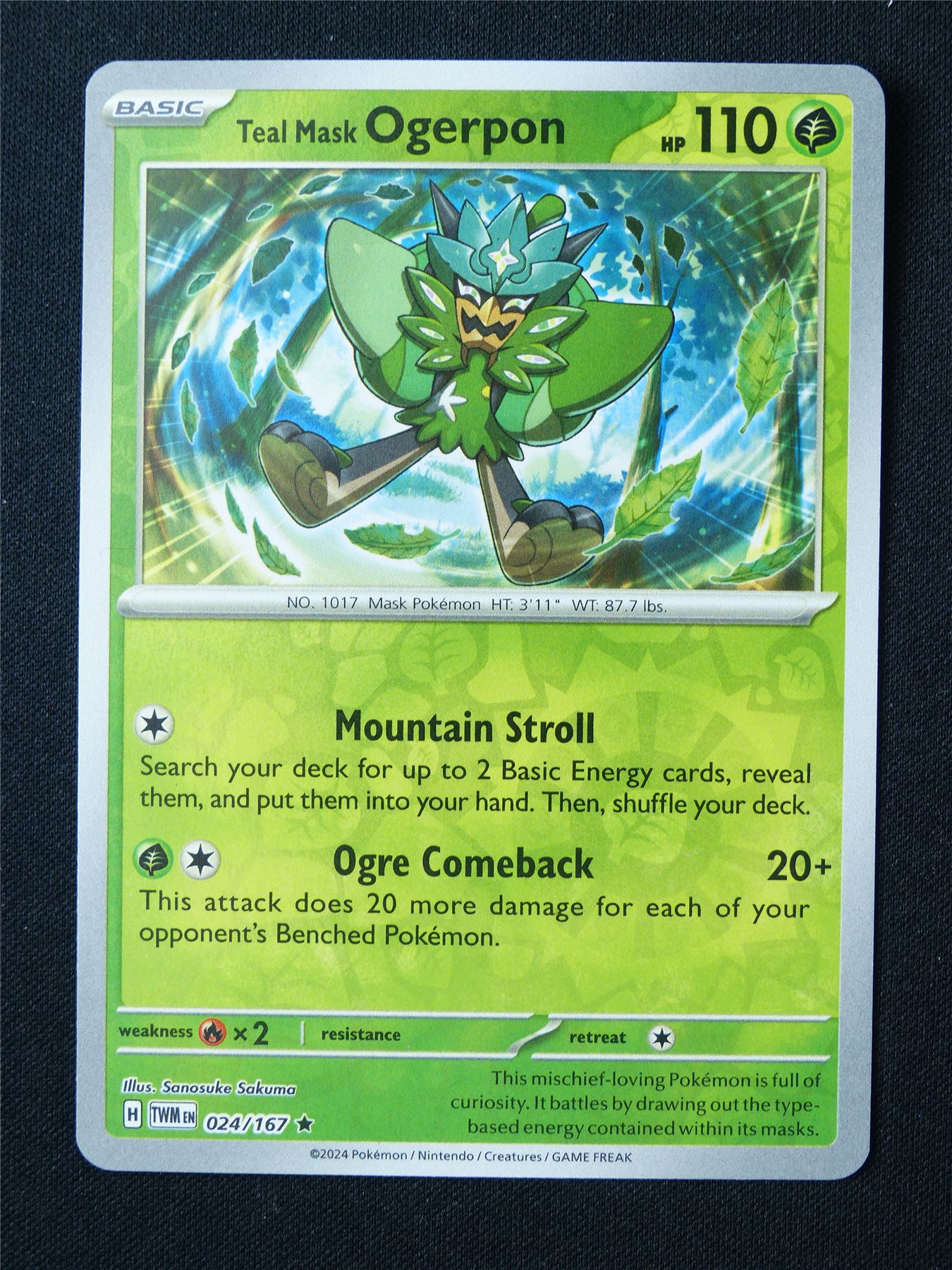 Teal Mask Ogerpon 024/167 Reverse Holo - Pokemon Card #6OZ