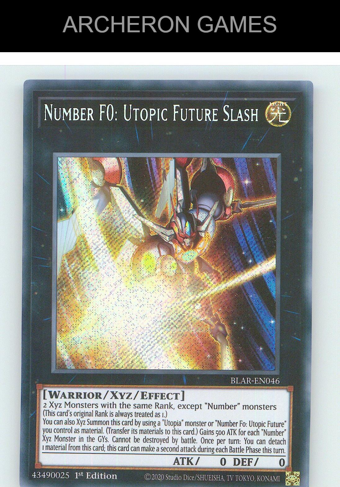 Number F0: Utopic Future Slash SEC YUGIOH Card 1st Edition
