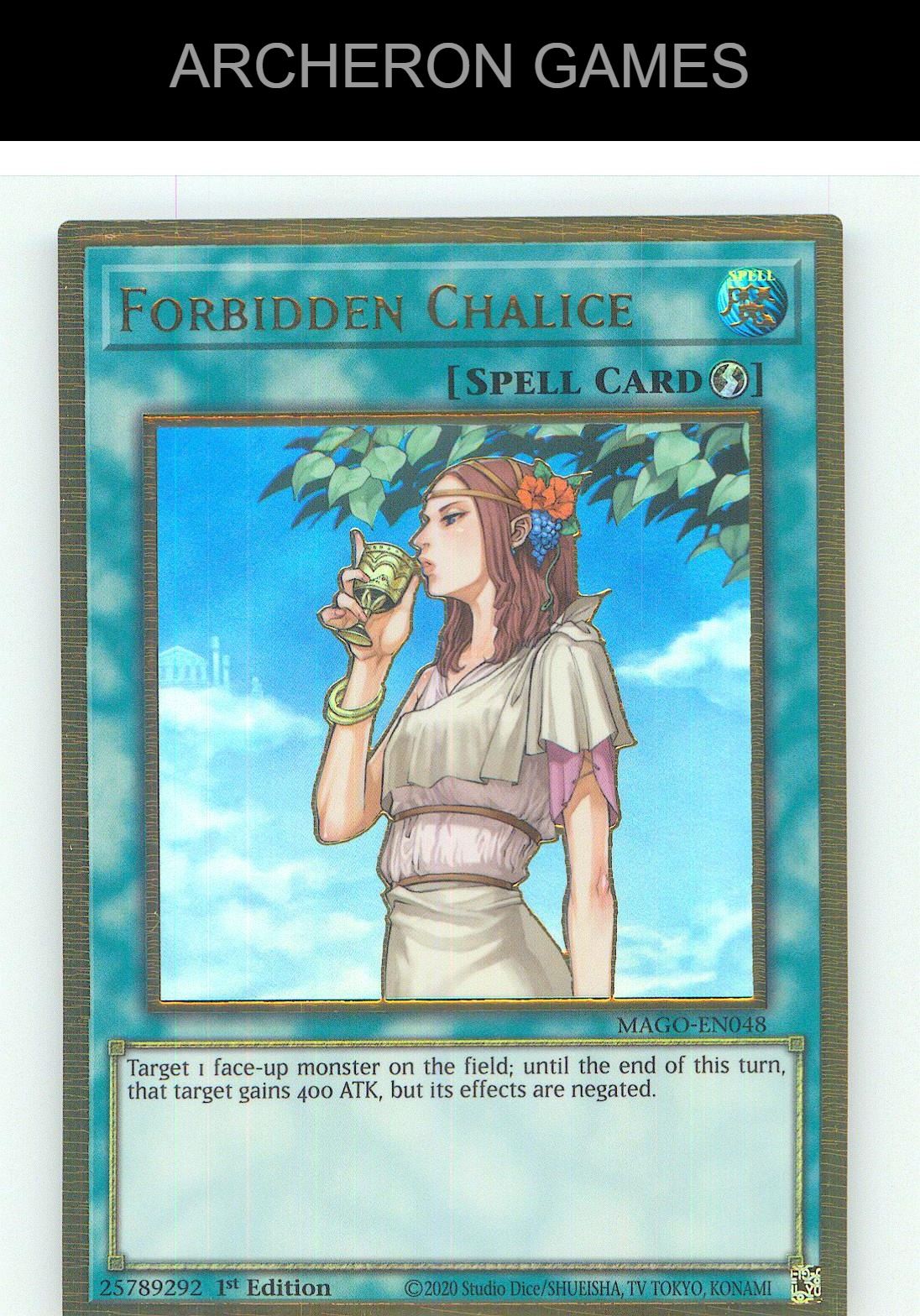 Forbidden Chalice Premium Gold Rare YUGIOH Card 1st Edition