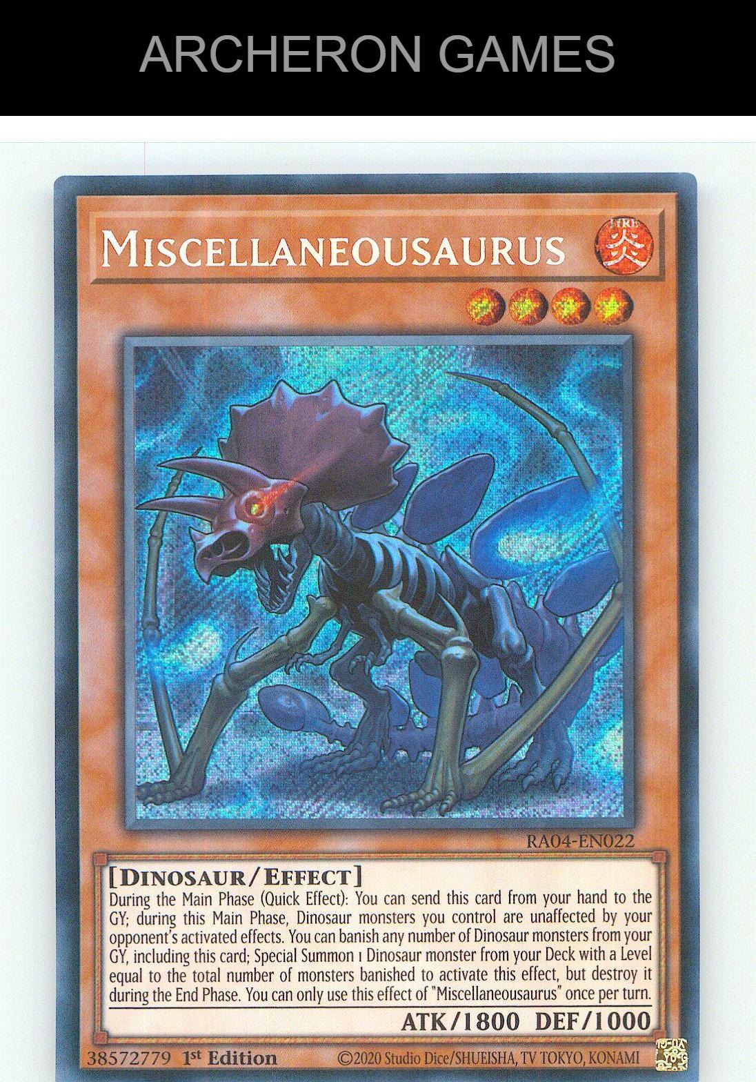 Miscellaneousaurus (Secret Rare) SEC YUGIOH Card 1st Edition