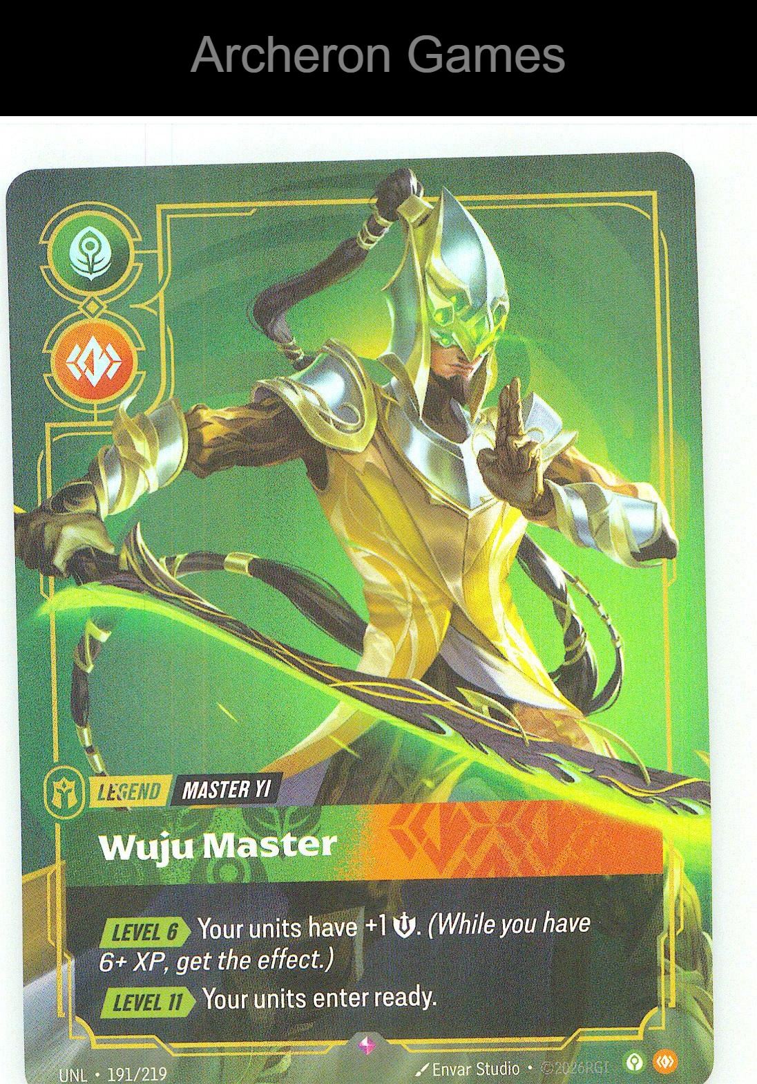 Master Yi - Wuju Master UNL 191/219 R Unleashed Riftbound Card