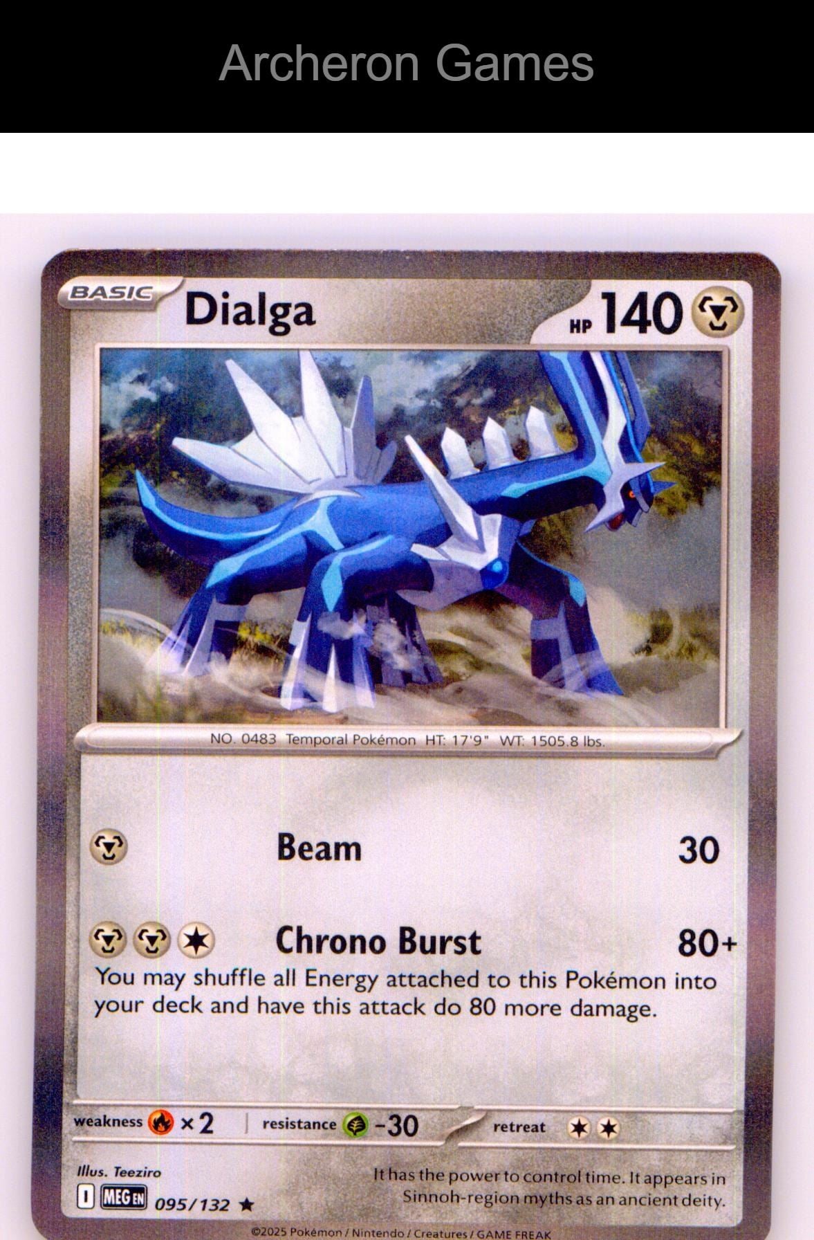 Pokemon Card Dialga MEG 095/132 R Mega Evolution Holo
