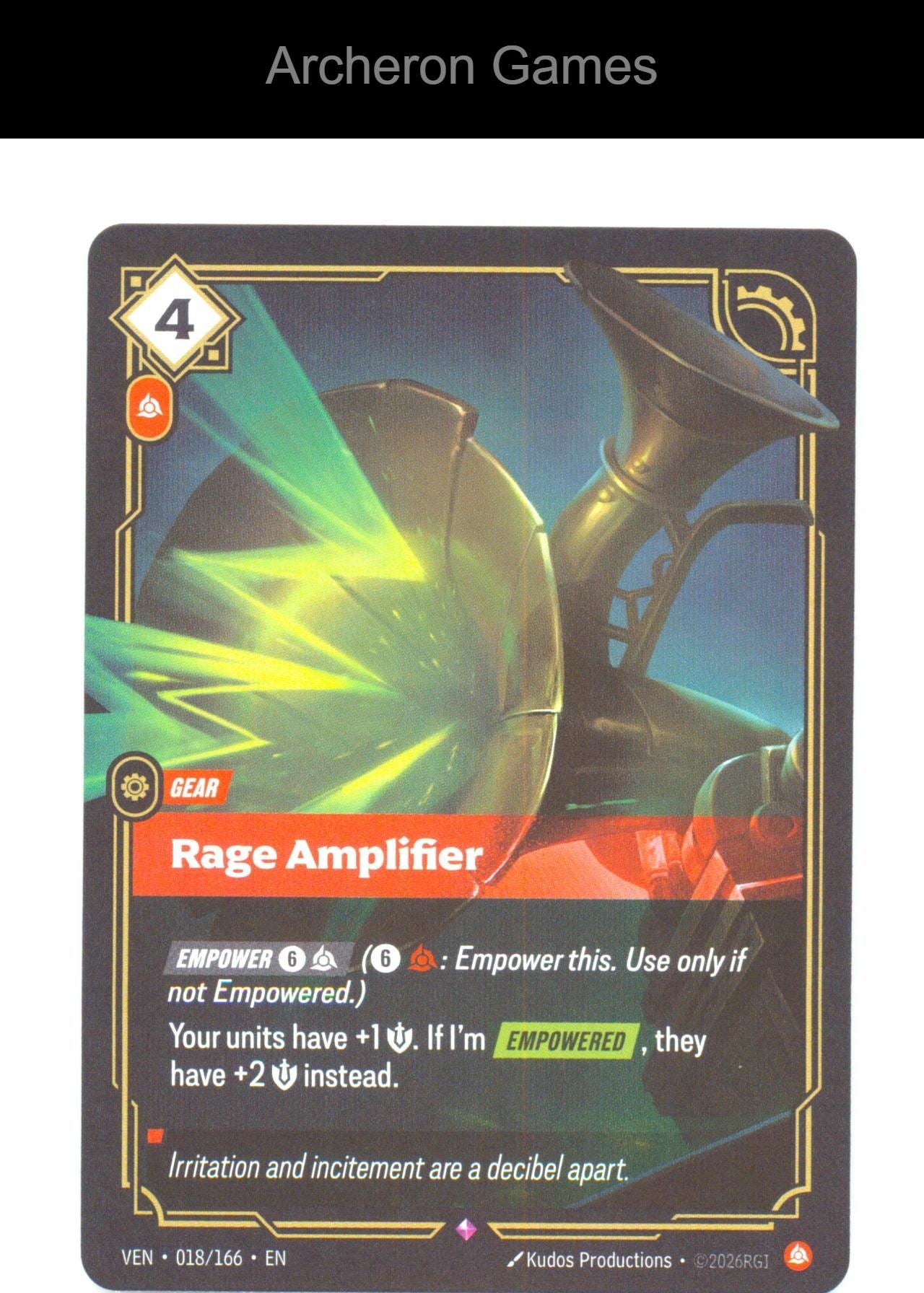 Rage Amplifier VEN 018/166 R Vendetta Riftbound Card Foil