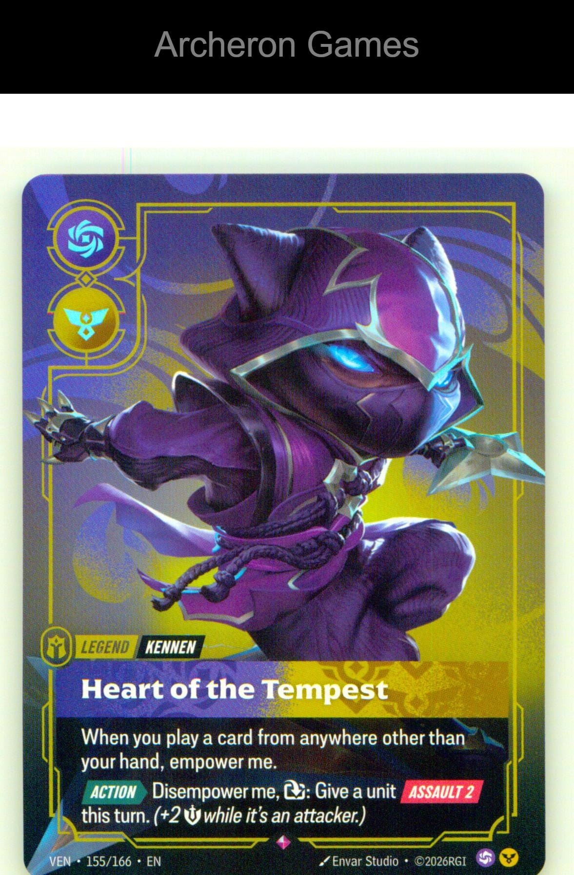Yordle, Kennen - Heart of the Tempest VEN 155/166 R Vendetta Riftbound Card