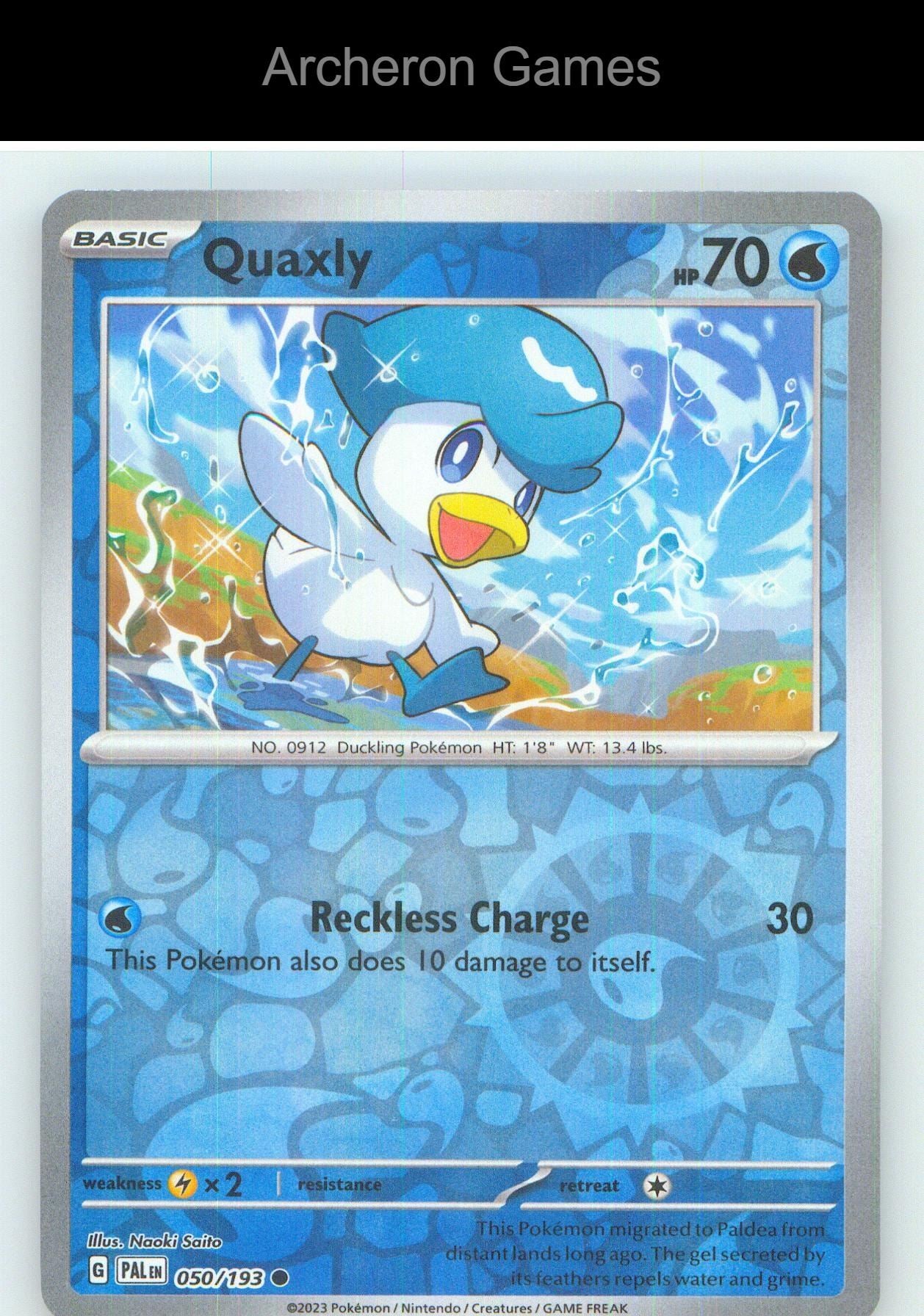 Pokemon Card Quaxly PAL 050/193 C Paldea Evolved Reverse Holo