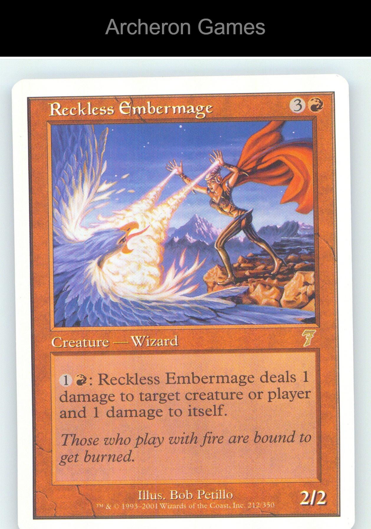Reckless Embermage 7ED 212 R MTG Card NM/EX+