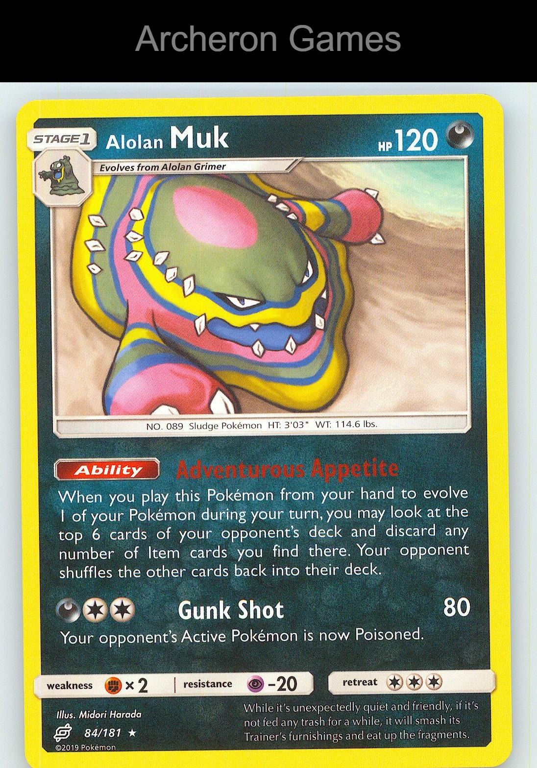Pokemon Card Alolan Muk TEU 84/181 R Team Up