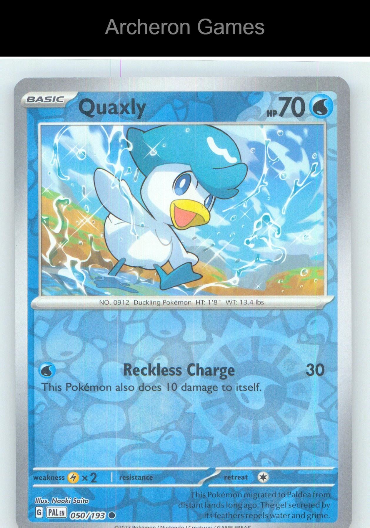 Pokemon Card Quaxly PAL 050/193 C Paldea Evolved Reverse Holo