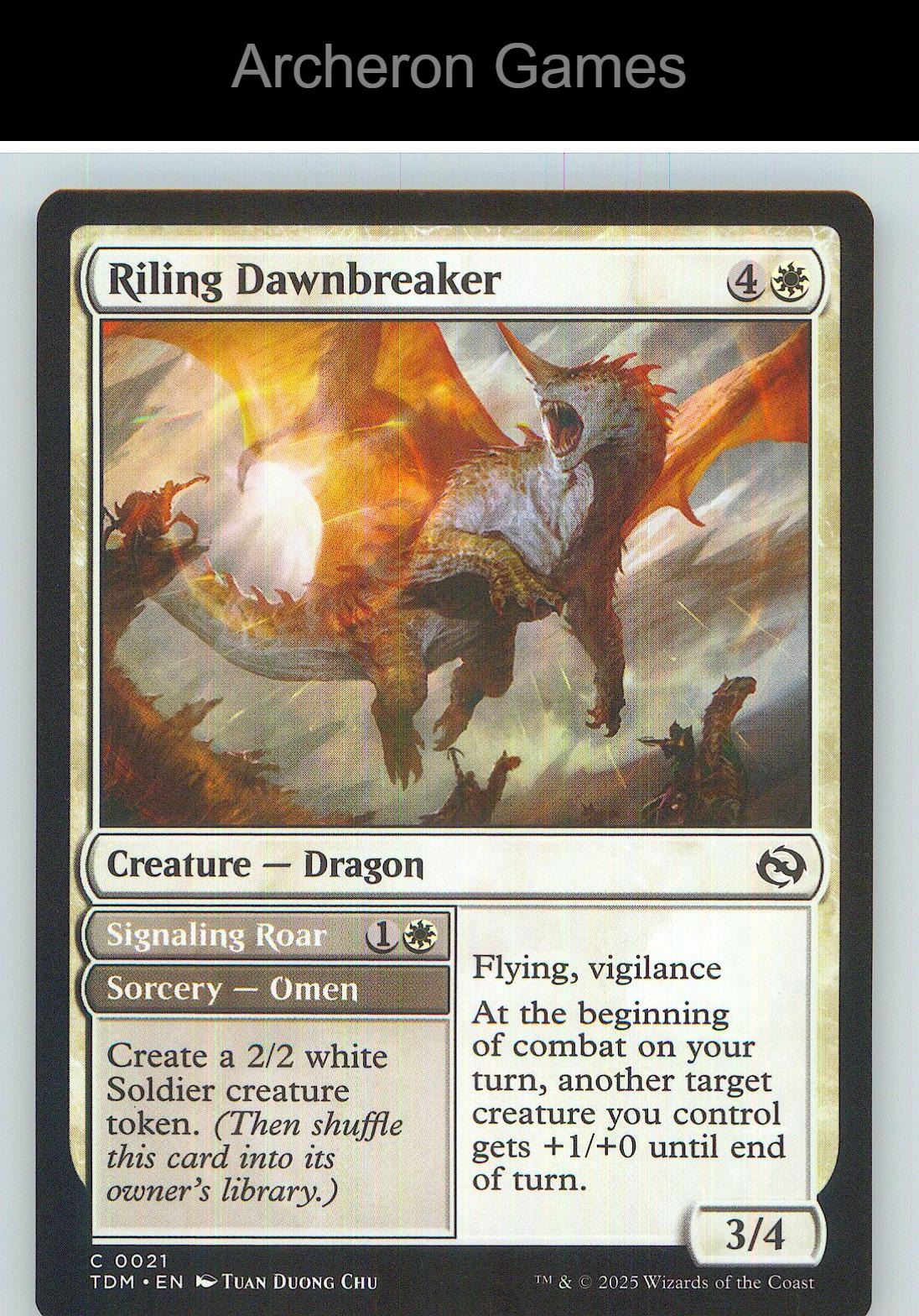 Riling Dawnbreaker TDM 21 C MTG Card NM/EX+