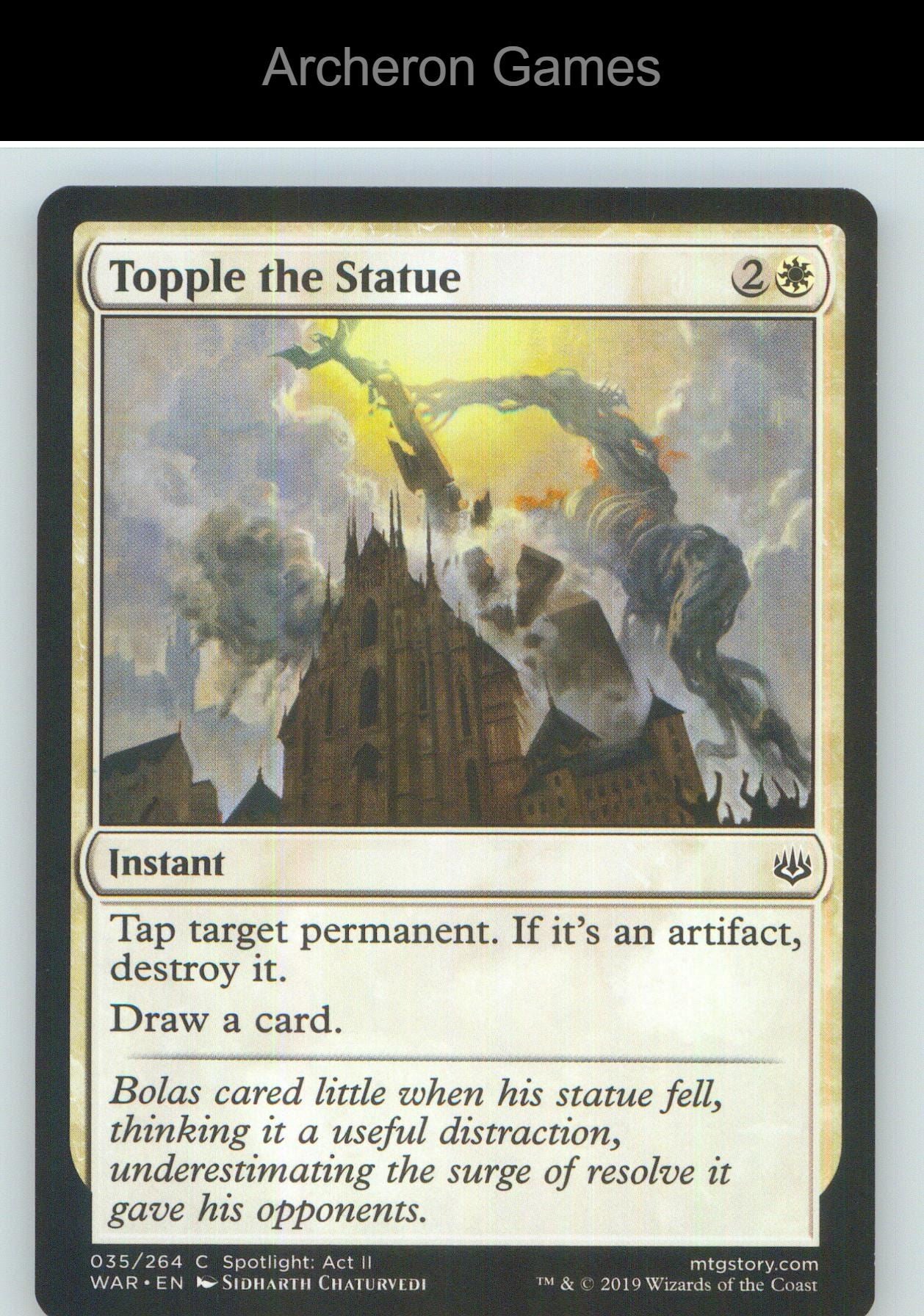 Topple the Statue WAR 35 C MTG Card NM/EX+