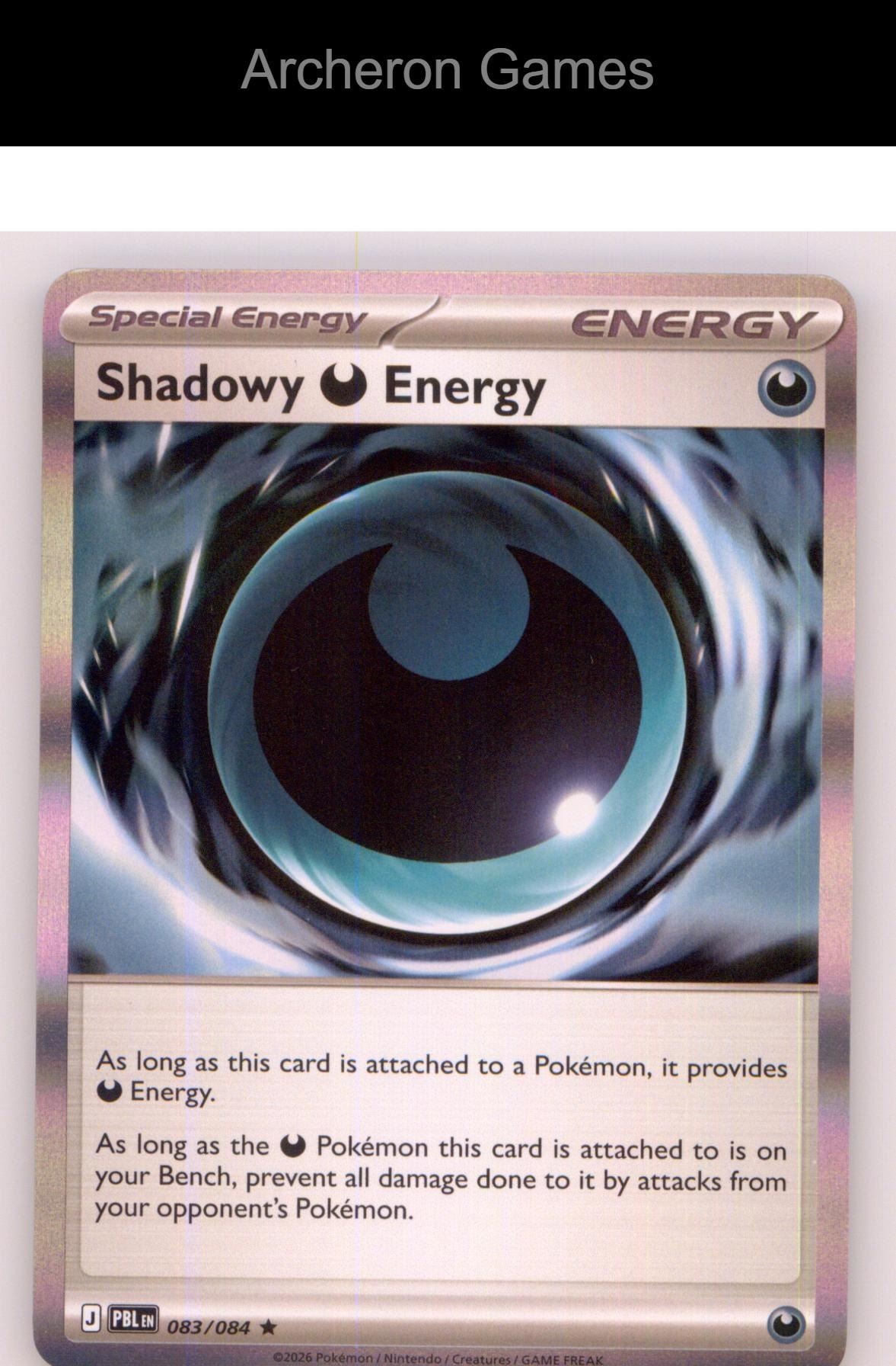 Pokemon Card Shadowy Darkness Energy ME05 083/084 HOLO R Pitch Black