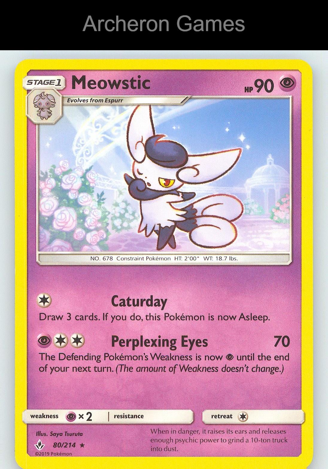 Pokemon Card Meowstic UNB 80/214 R Unbroken Bonds