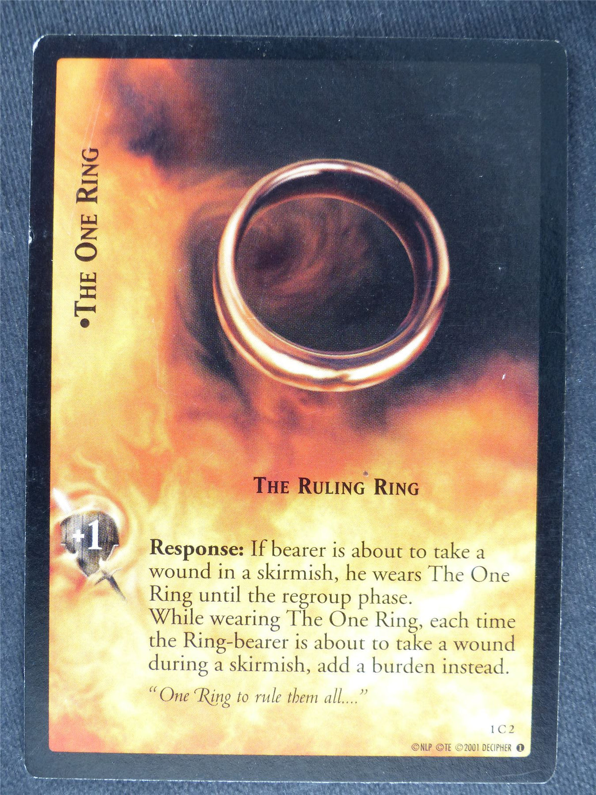 The One Ring 1 C 2 - played - LotR Cards #LS