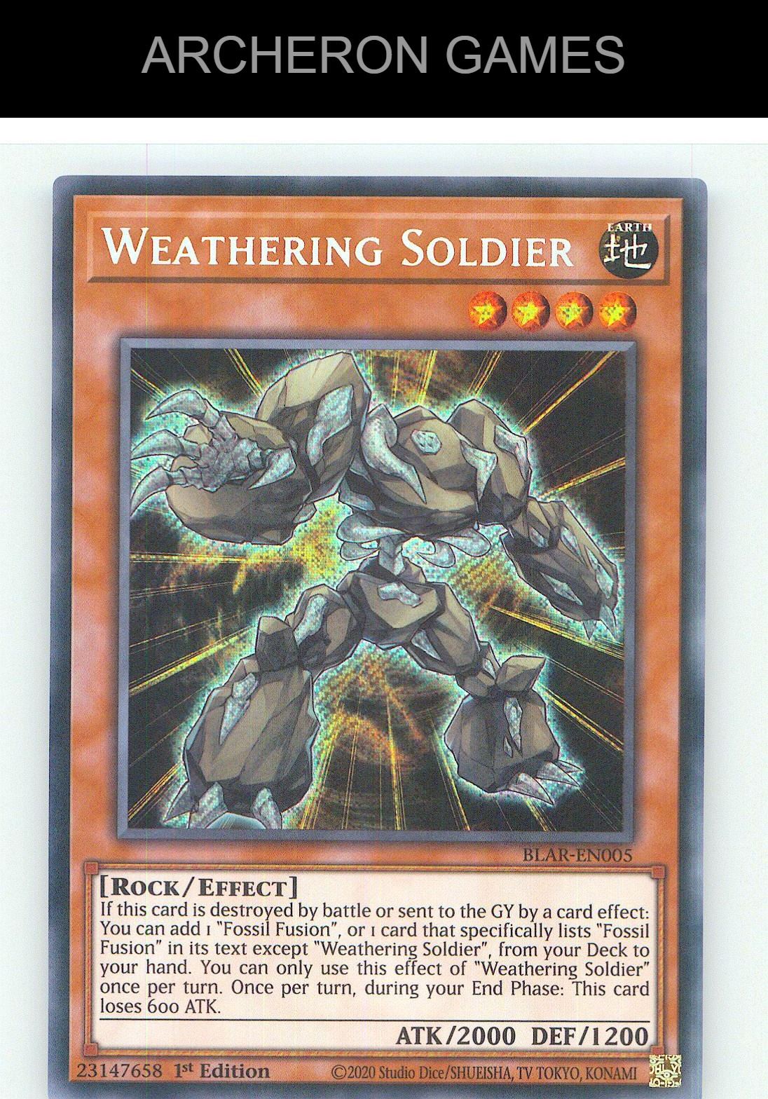 Weathering Soldier SEC YUGIOH Card 1st Edition