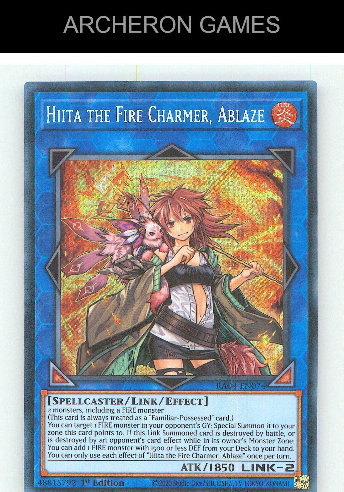 Hiita the Fire Charmer, Ablaze (Secret Rare) SEC YUGIOH Card 1st Edition
