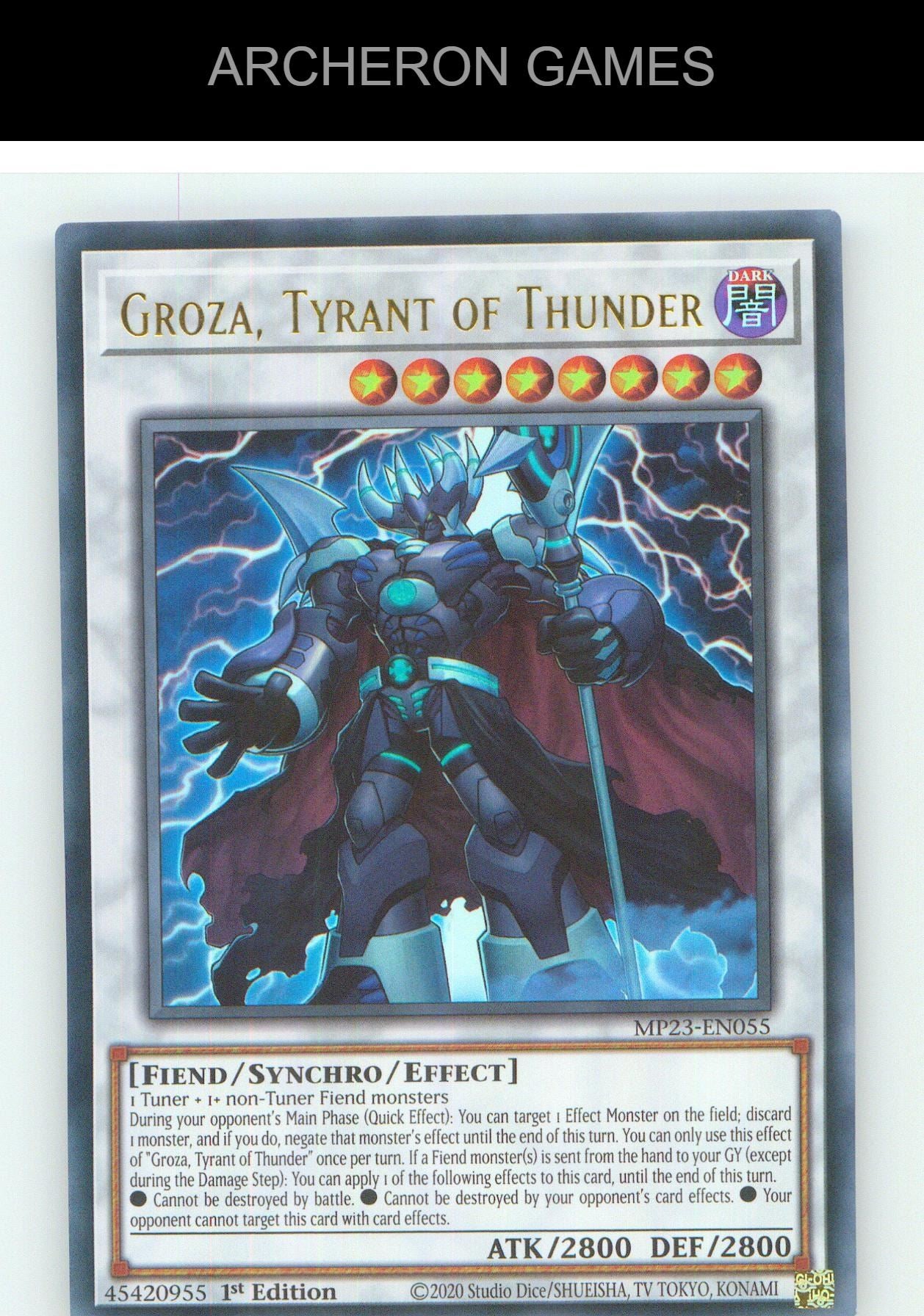 Groza, Tyrant of Thunder UR YUGIOH Card 1st Edition
