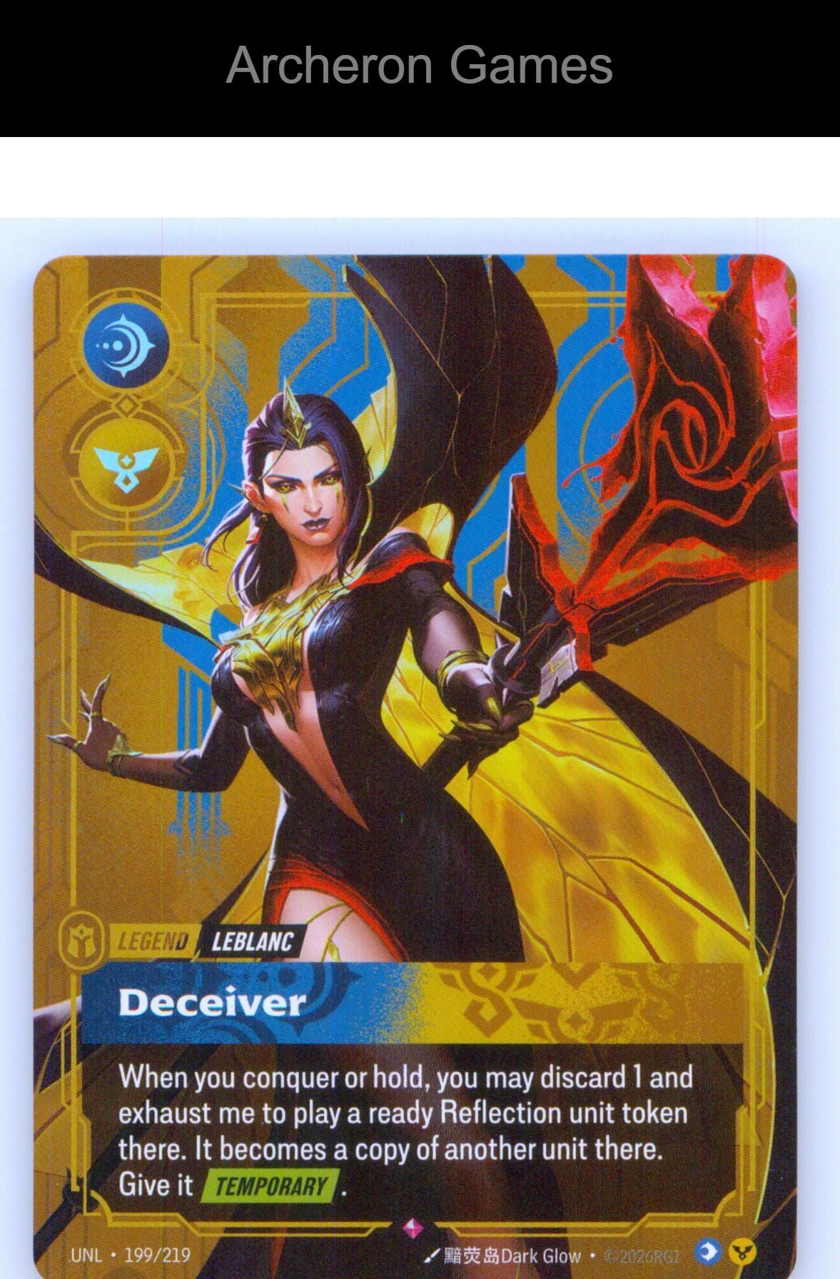 LeBlanc - Deceiver UNL 199/219 R Unleashed Riftbound Card